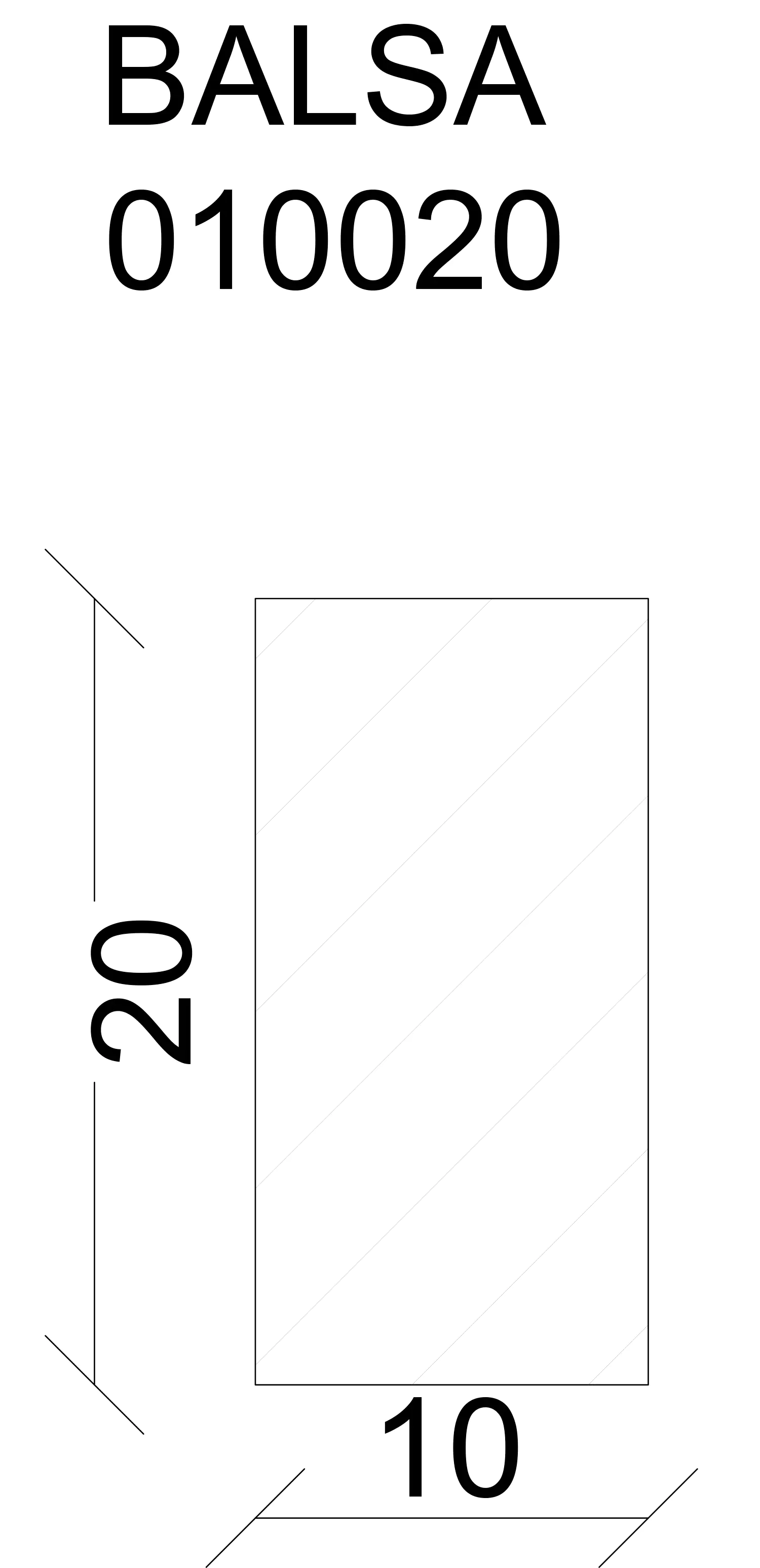 FN Neuhofer Balsa Leiste 100 cm 20 x 10 mm Balsa