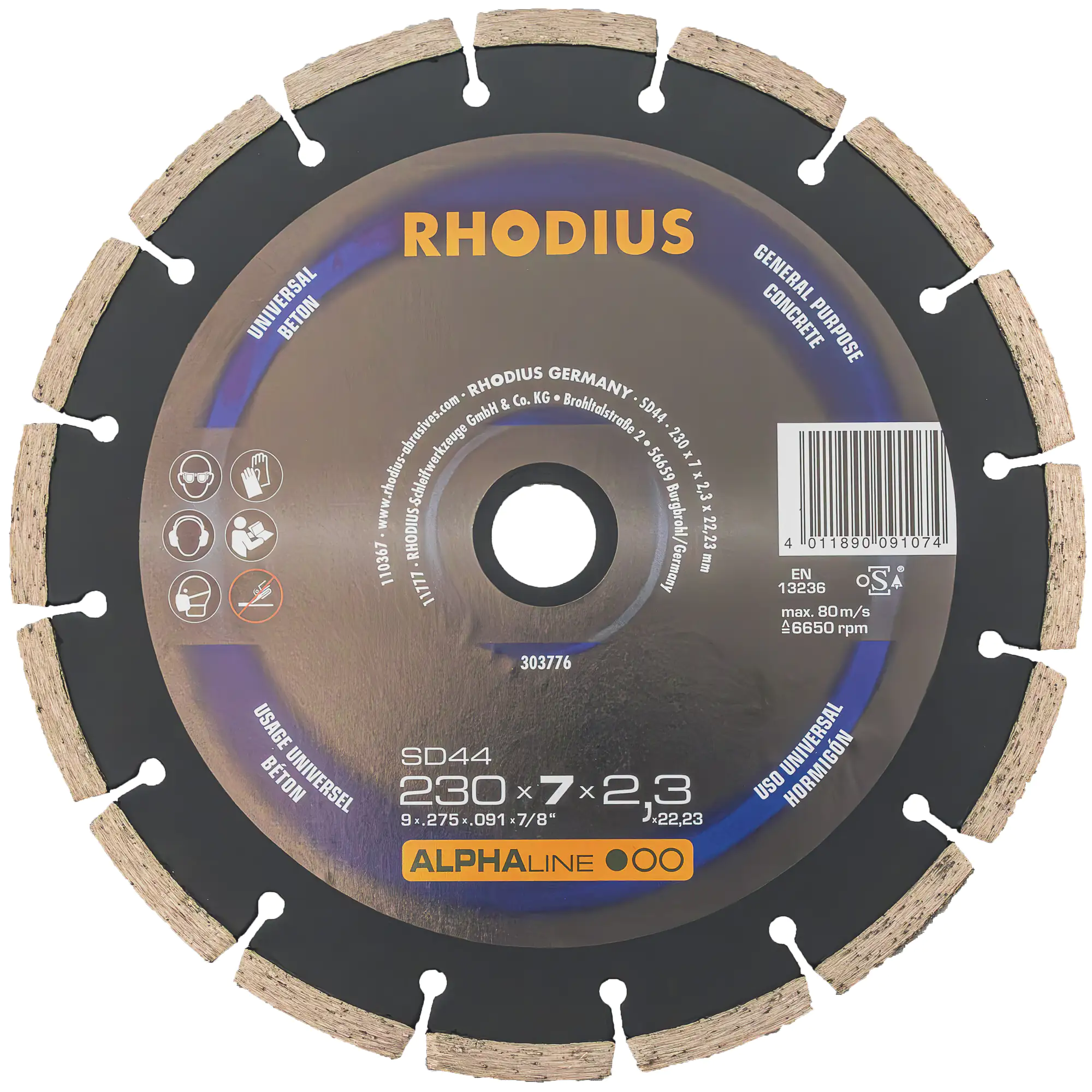 Rhodius Diamanttrennscheibe SD44 Stein Ø 230 mm Bohrung 22,23 mm 2 Stück Rhodius Diamanttrennscheibe SD44 Stein Ø 230 mm Bohrung 22,23 mm 2 Stück