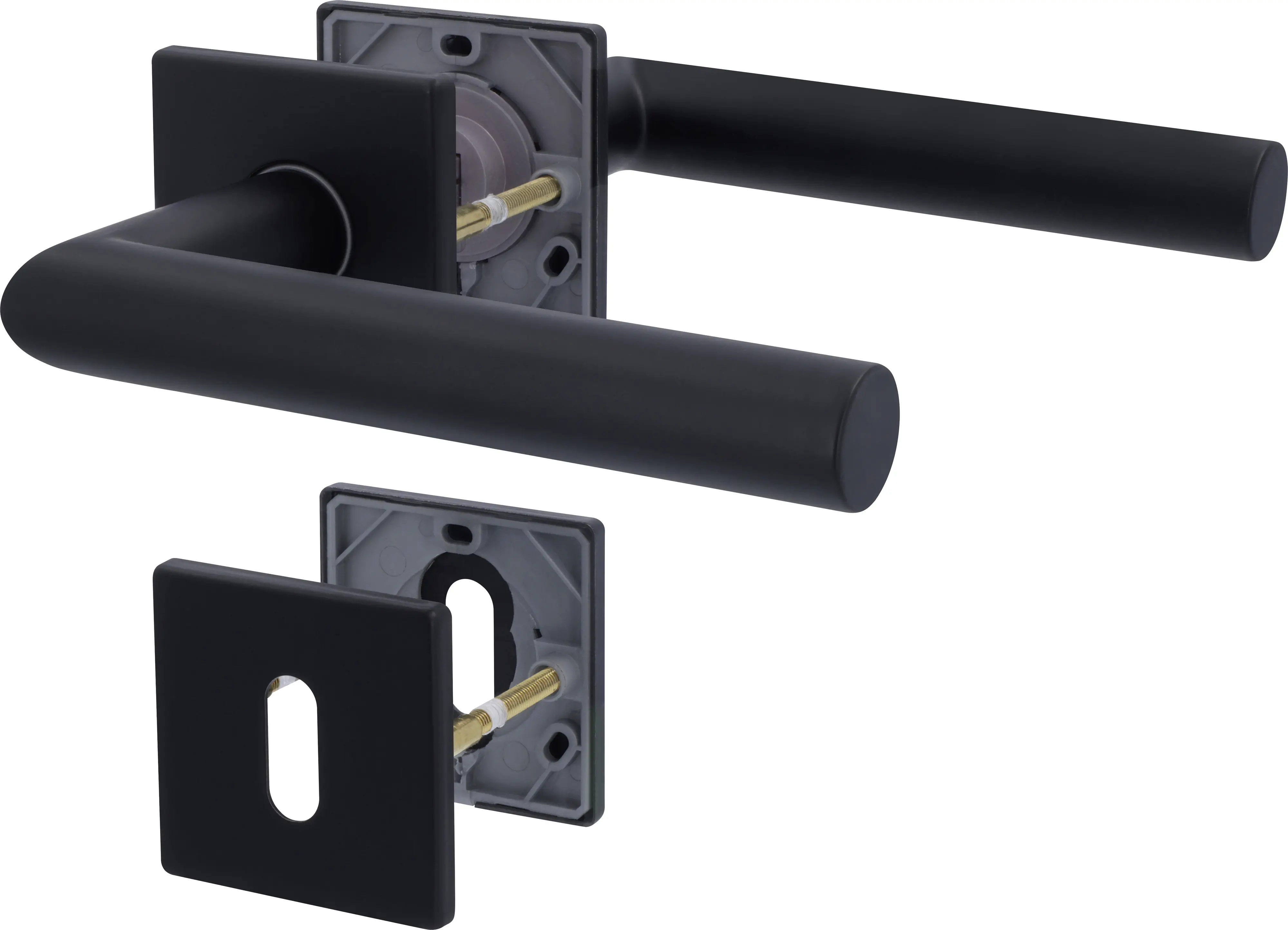 Alpertec Rosettengarnitur Martina BB Edelstahl schwarz matt 5 x 5 cm 