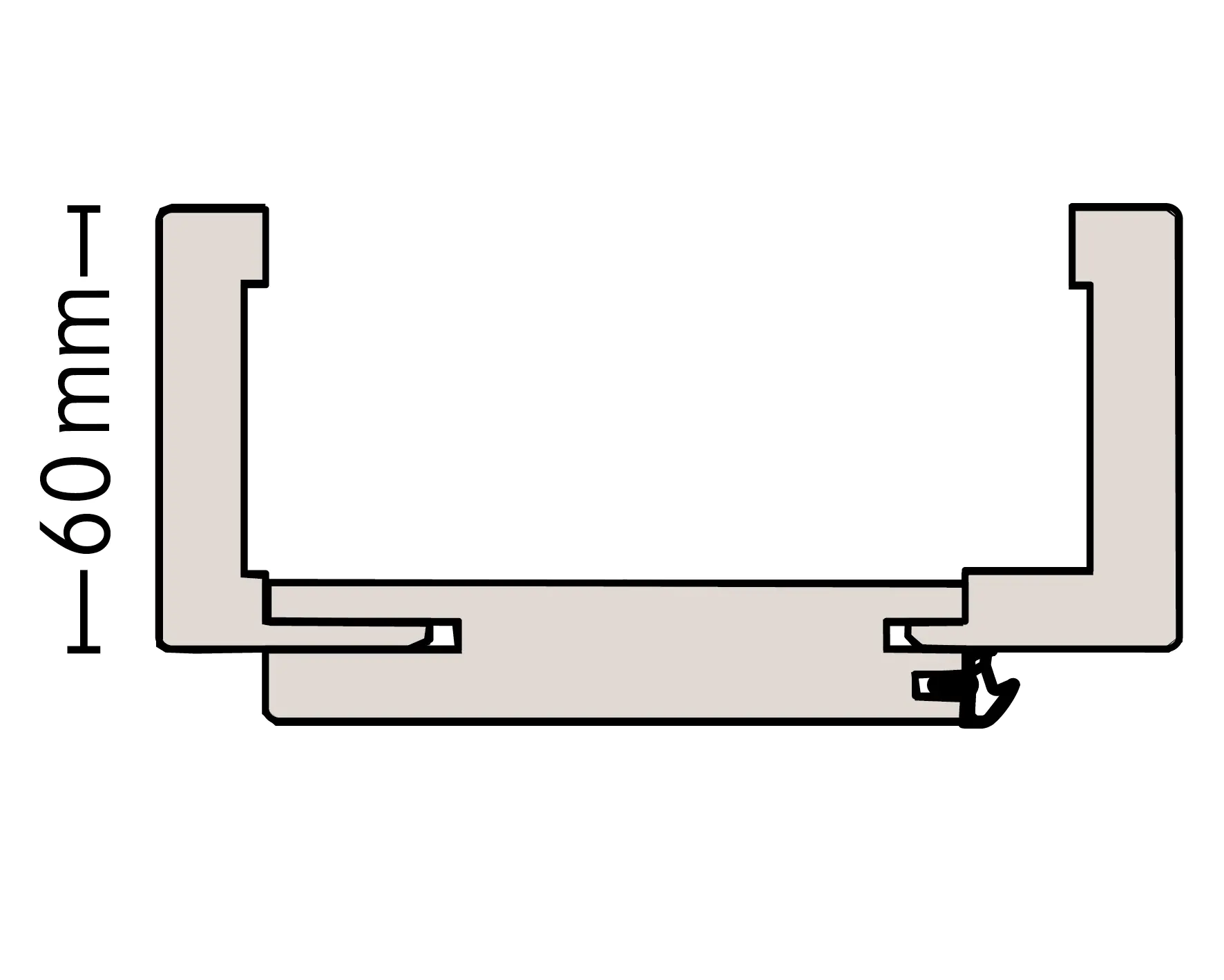 Borne Zarge CPL Masera hellgrau 86 cm DIN links