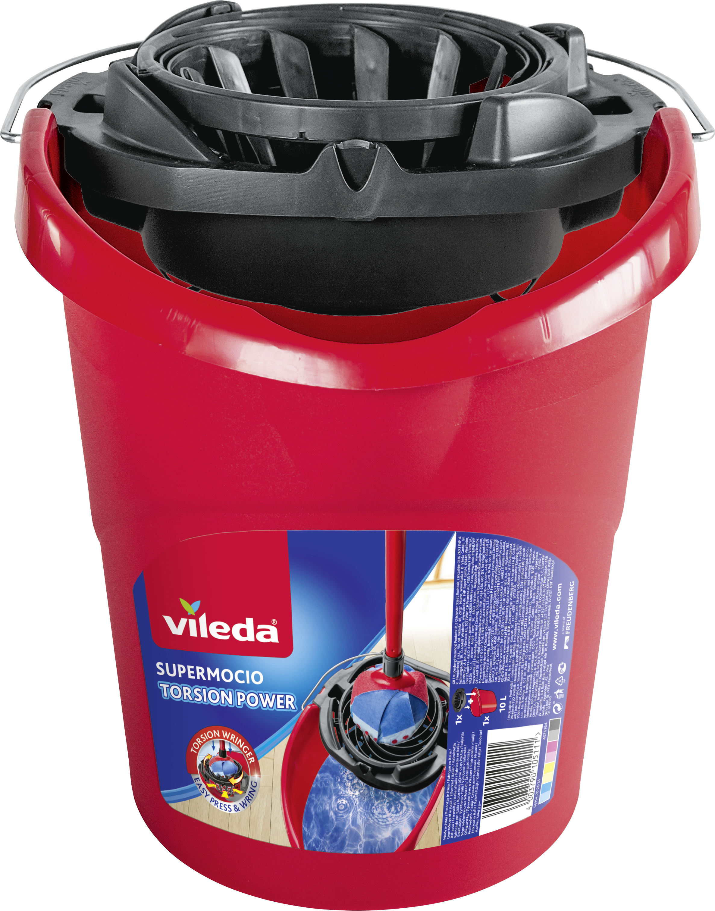 Vileda Wischmopeimer für Supermocio mit PowerPress 10 L Vileda Wischmopeimer für Supermocio mit PowerPress 10 L