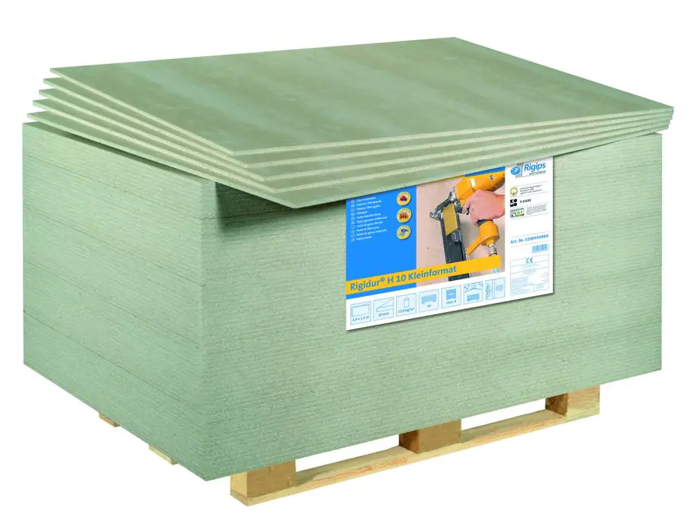 Rigidur Gipsfaserplatte 250 x 124,5 cm 10 mm mit Klebefuge Rigidur Gipsfaserplatte 250 x 124,5 cm 10 mm mit Klebefuge