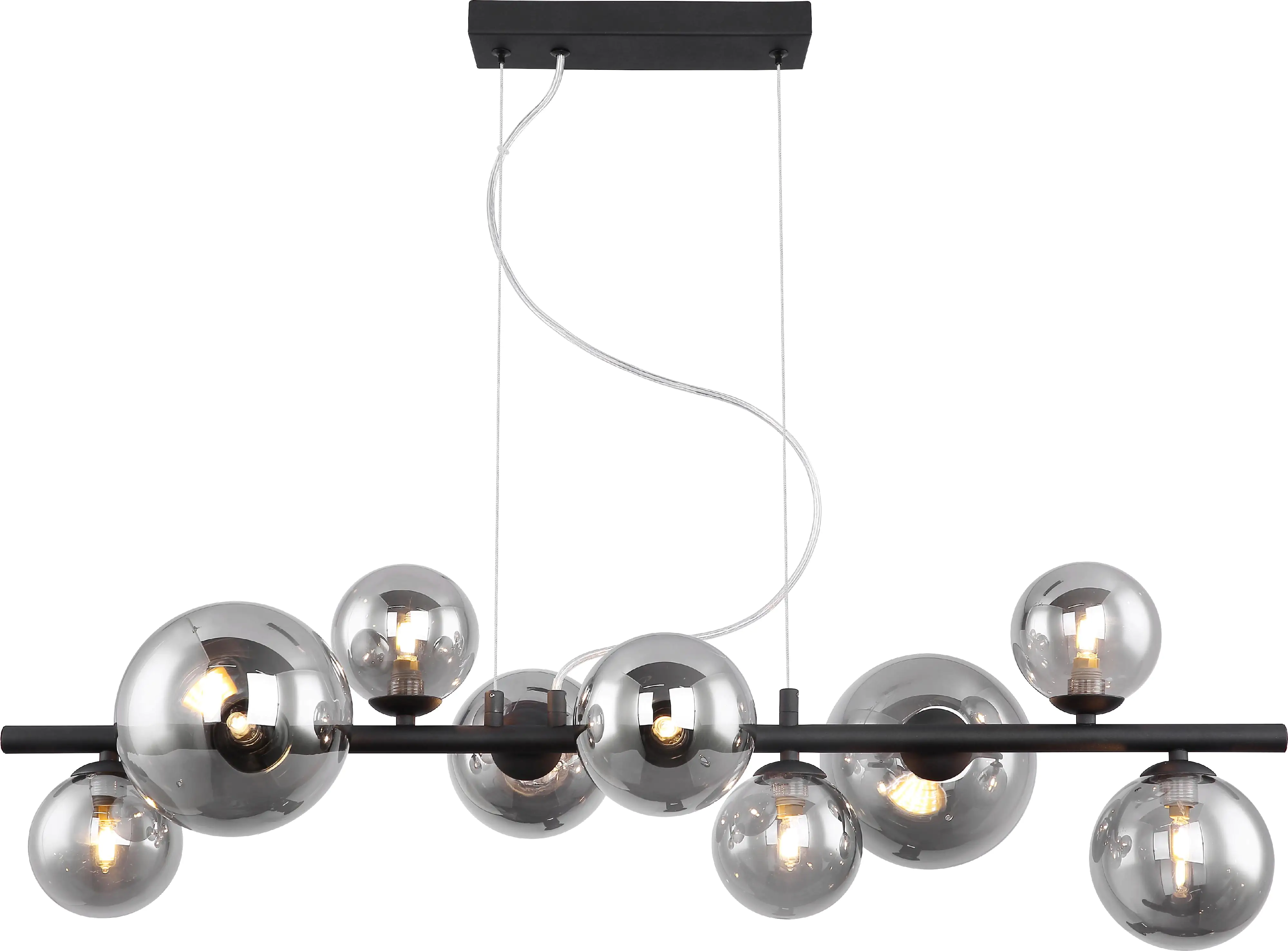 Globo 9er Hängeleuchte Riha schwarz 86 x 36 cm 9 x G9 LED, 3 W Globo 9er Hängeleuchte Riha schwarz 86 x 36 cm 9 x G9 LED, 3 W