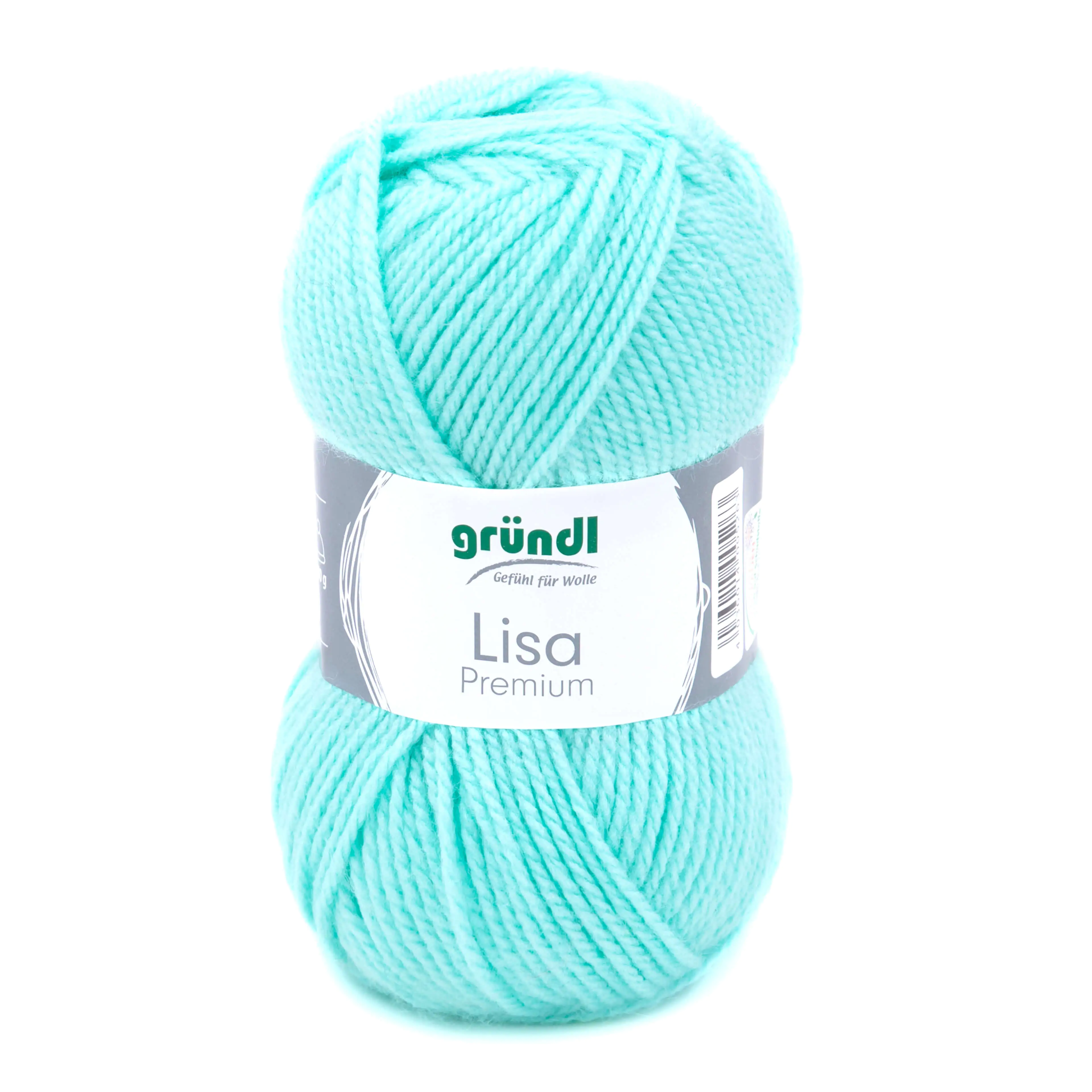 4036014005263 Gründl Wolle Lisa Premium uni 50 g pastelltürkis