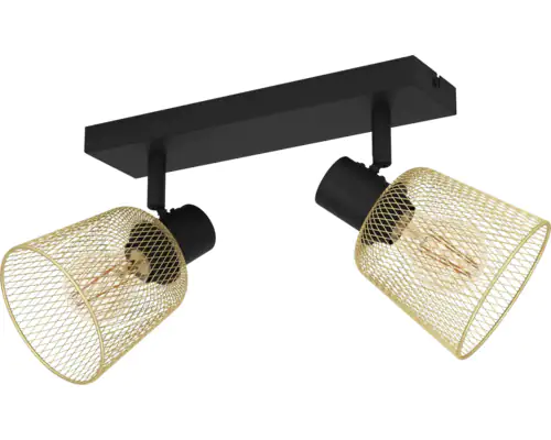 Eglo 2er Spot Coslada schwarz messing 32 x 8 cm