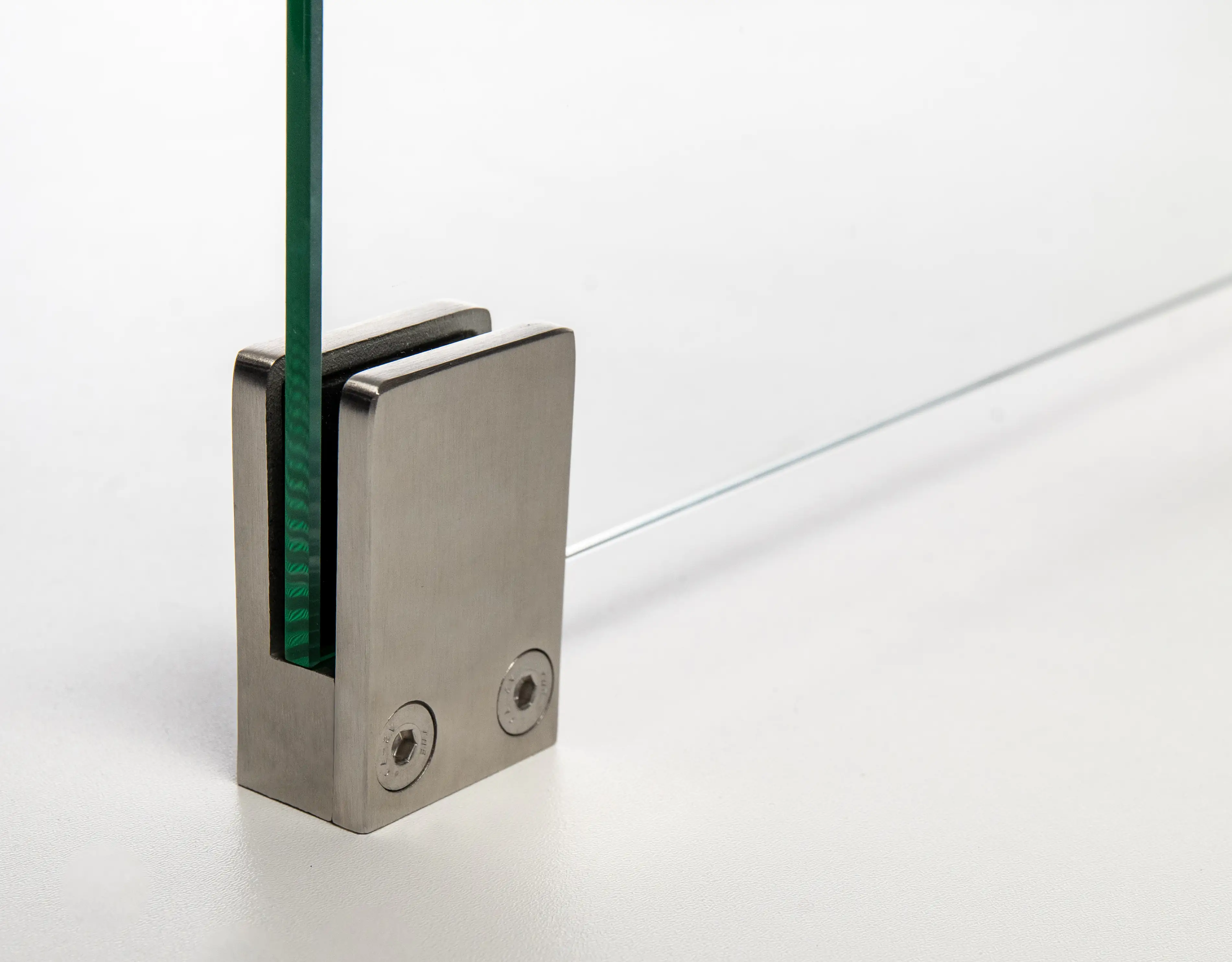 Halter für 6 mm ESG-Glas Höhe 59 mm, Edelstahl