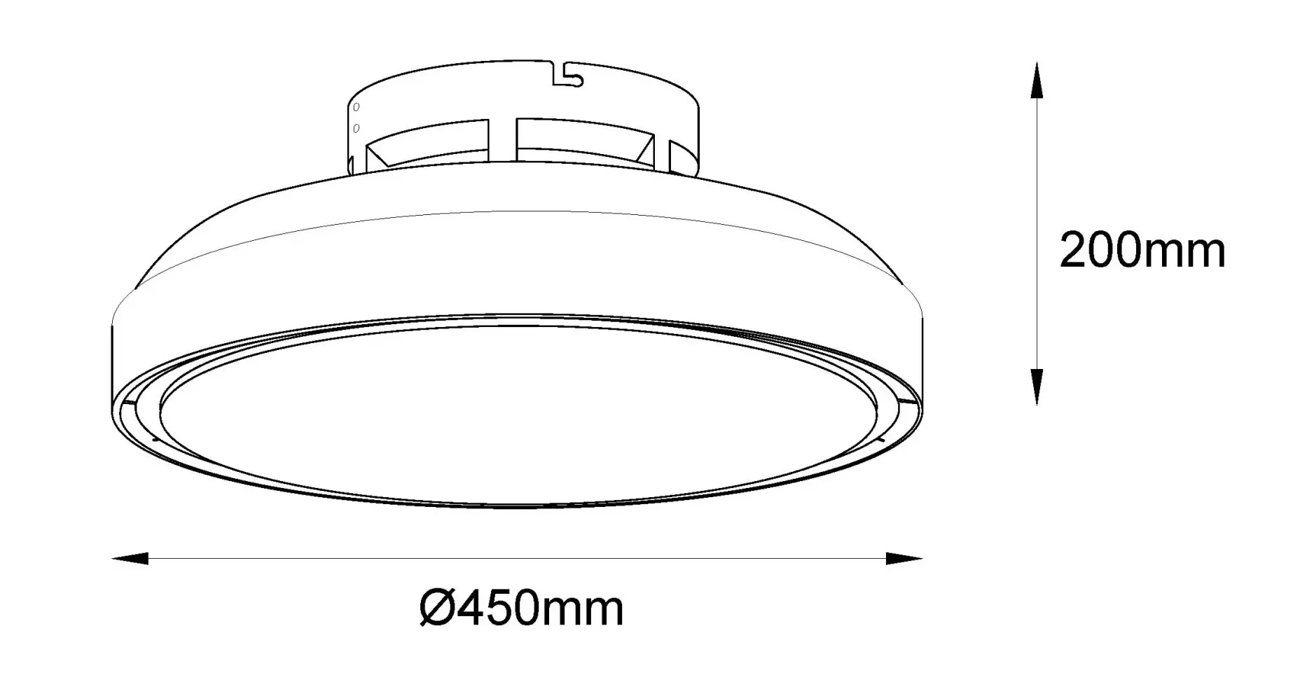 Globo Deckenventilator Carney Ø 45 cm 35 W schwarz CCT