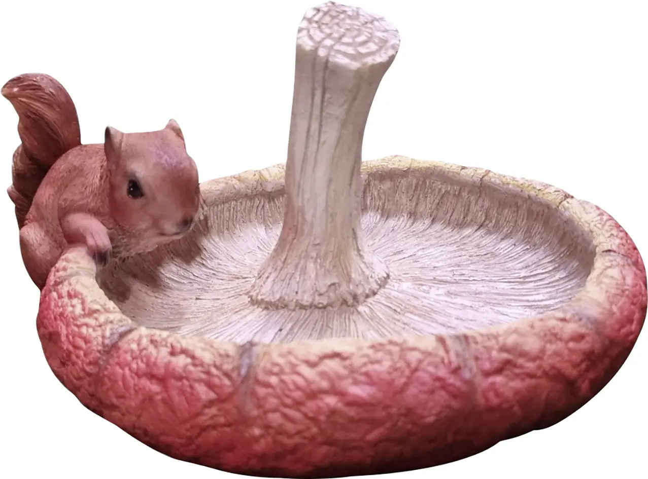 Dekofigur Eichhörnchen Tränke 24 cm rot weiß Dekofigur Eichhörnchen Tränke 24 cm rot weiß