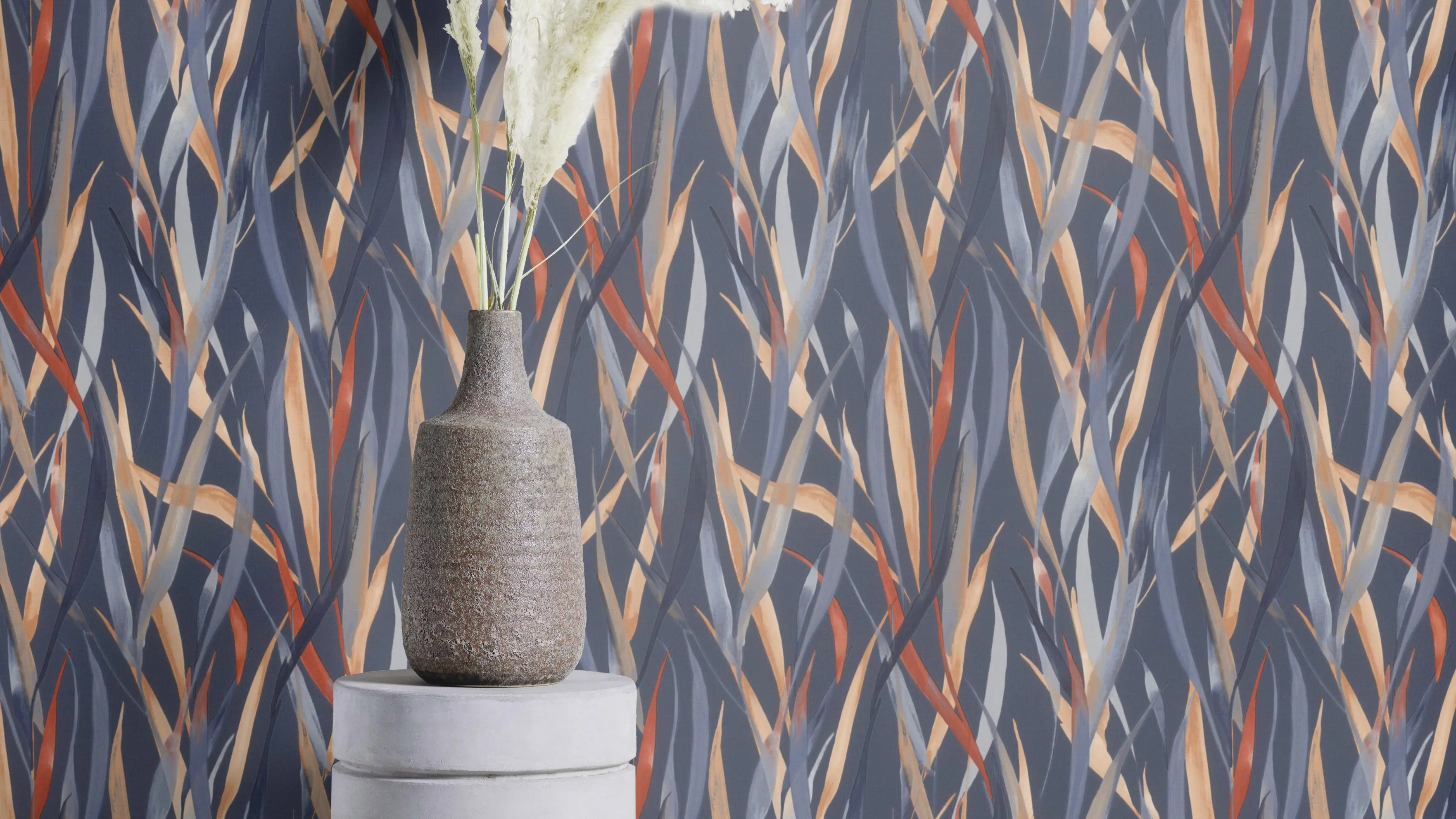 Rasch Vliestapete Paraiso Muster Gräser blau bunt 10,05 x 0,53 m