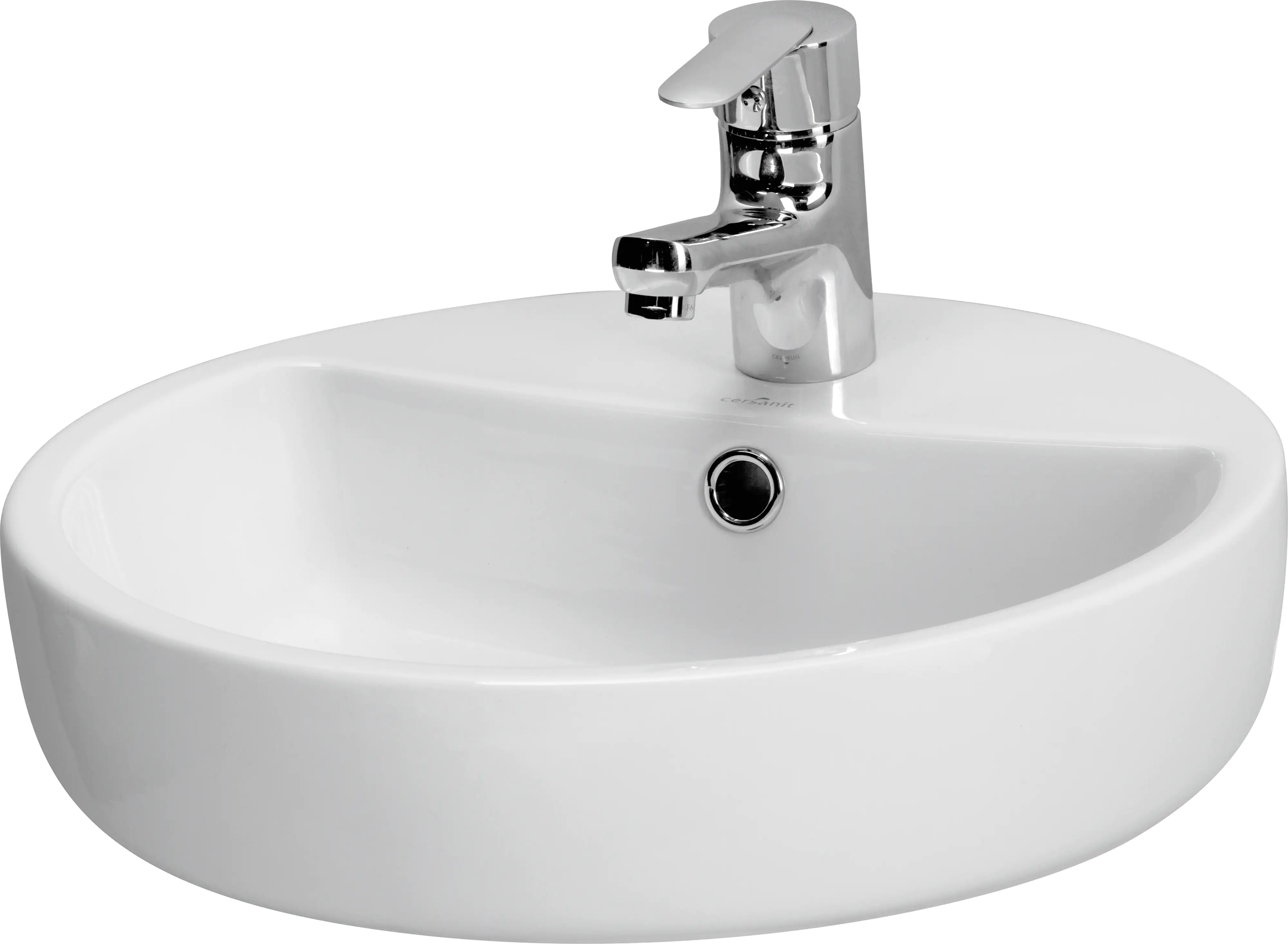 Cersanit Aufsatzwaschtisch Caspia 44 cm rund weiß