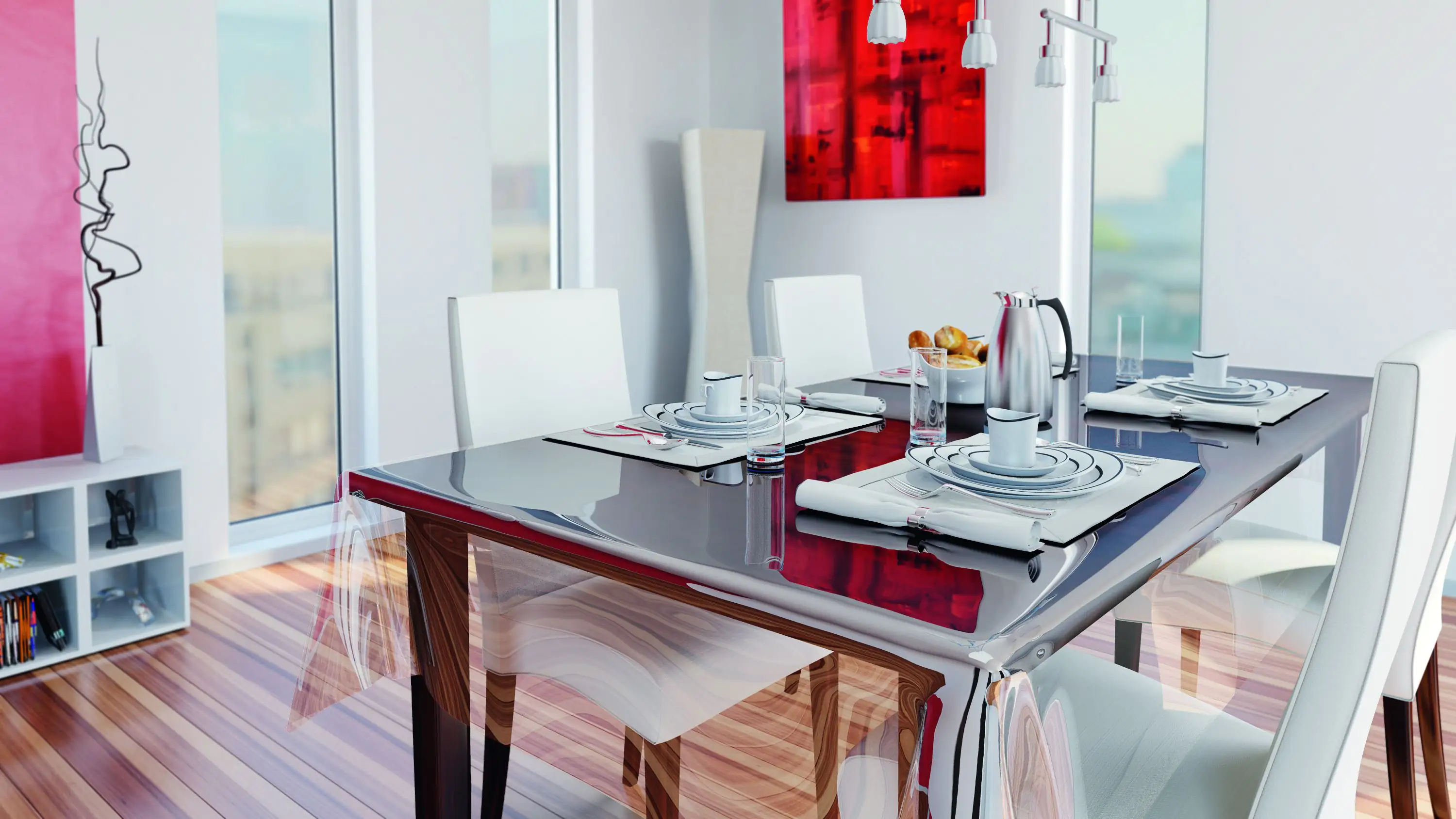 4007386317544 d-c-table Tischbelag Murano Folie glasklar 0,3 mm, 130 cm