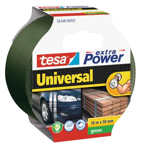 tesa extra Power Klebeband Universal 10 m x 50 mm, grün