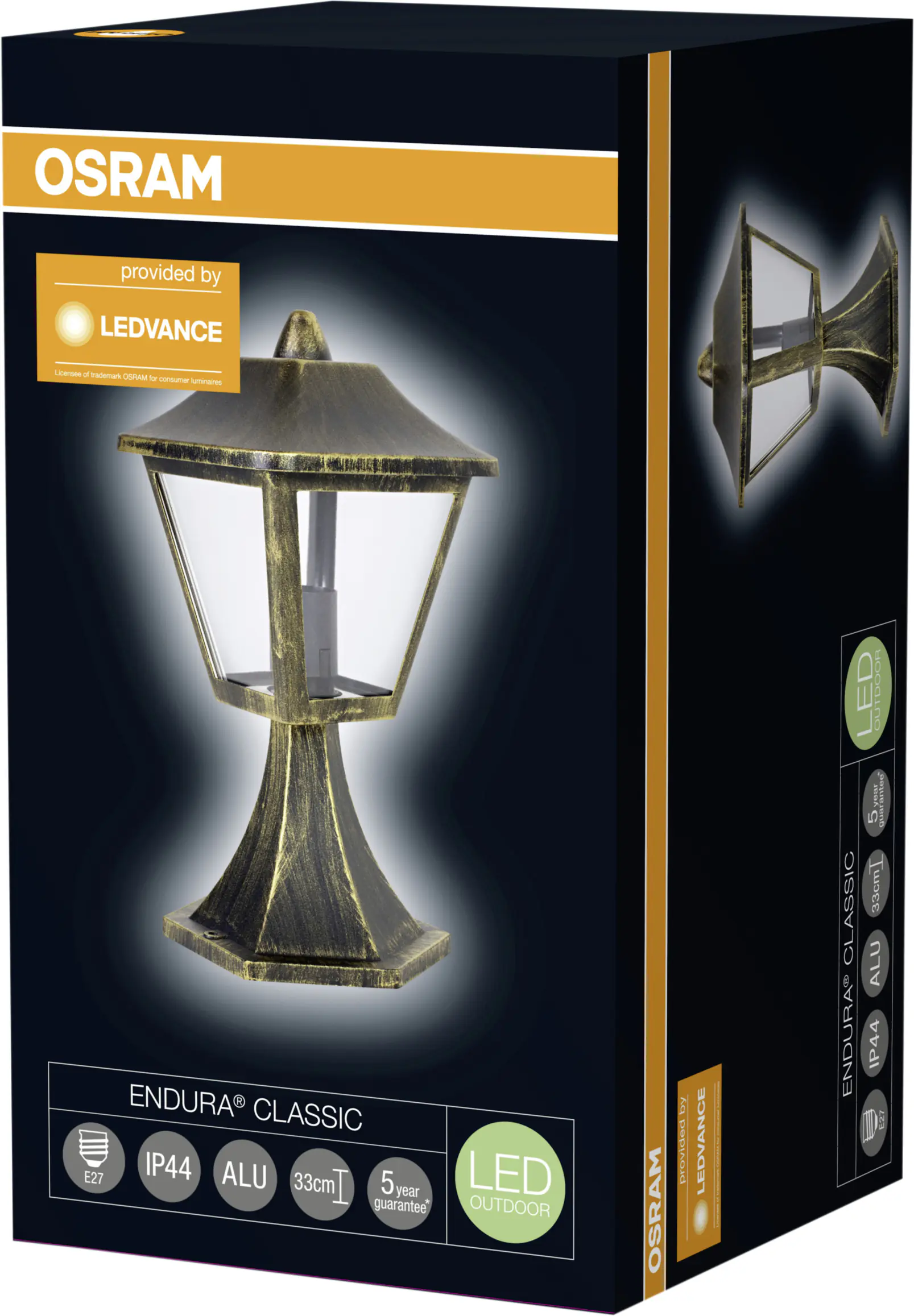 Ledvance Wegeleuchte Endura Classic schwarz/gold