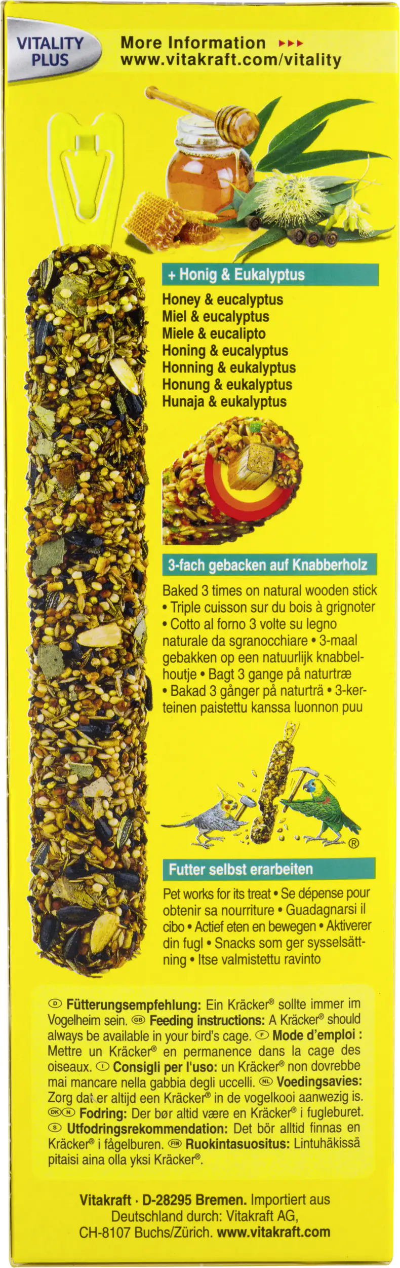 Vitakraft Kräcker® Honig & Eukalyptus 2 Stück / 180 g Vitakraft Kräcker® Honig & Eukalyptus 2 Stück / 180 g