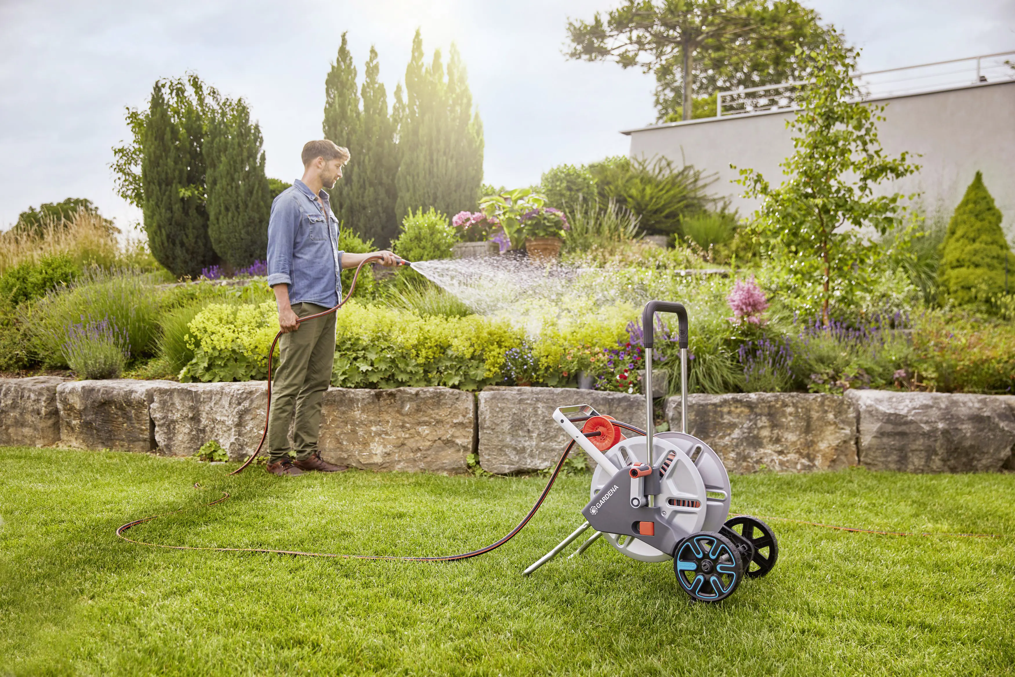 Gardena Schlauchwagen CleverRoll M Easy Metall Set