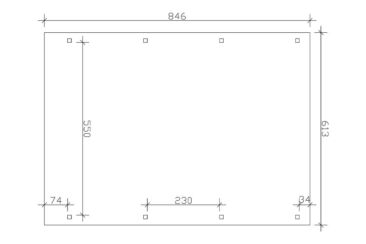SKAN HOLZ Carport Emsland 613 x 846 cm mit Aluminiumdach, lasiert in Weiß