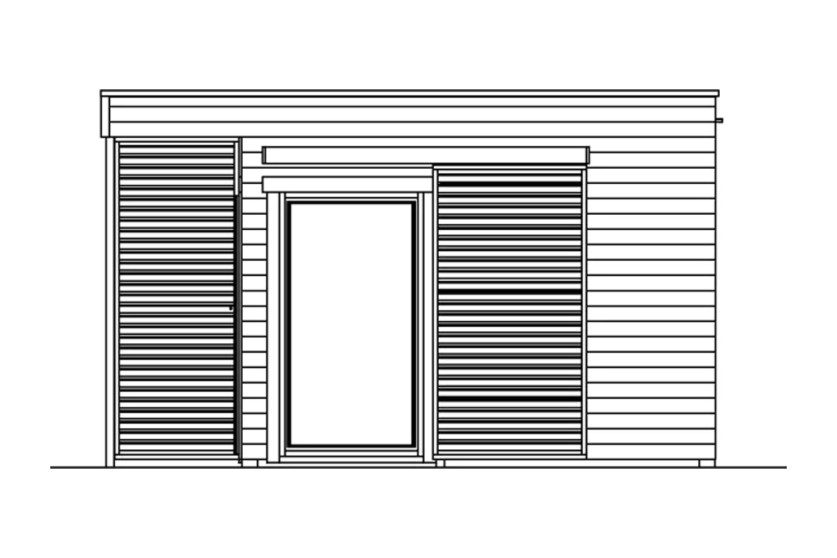 SKAN HOLZ Gartenhaus Tokio 2 340 x 340 cm schiefergrau mit Fußboden, doppelschalig