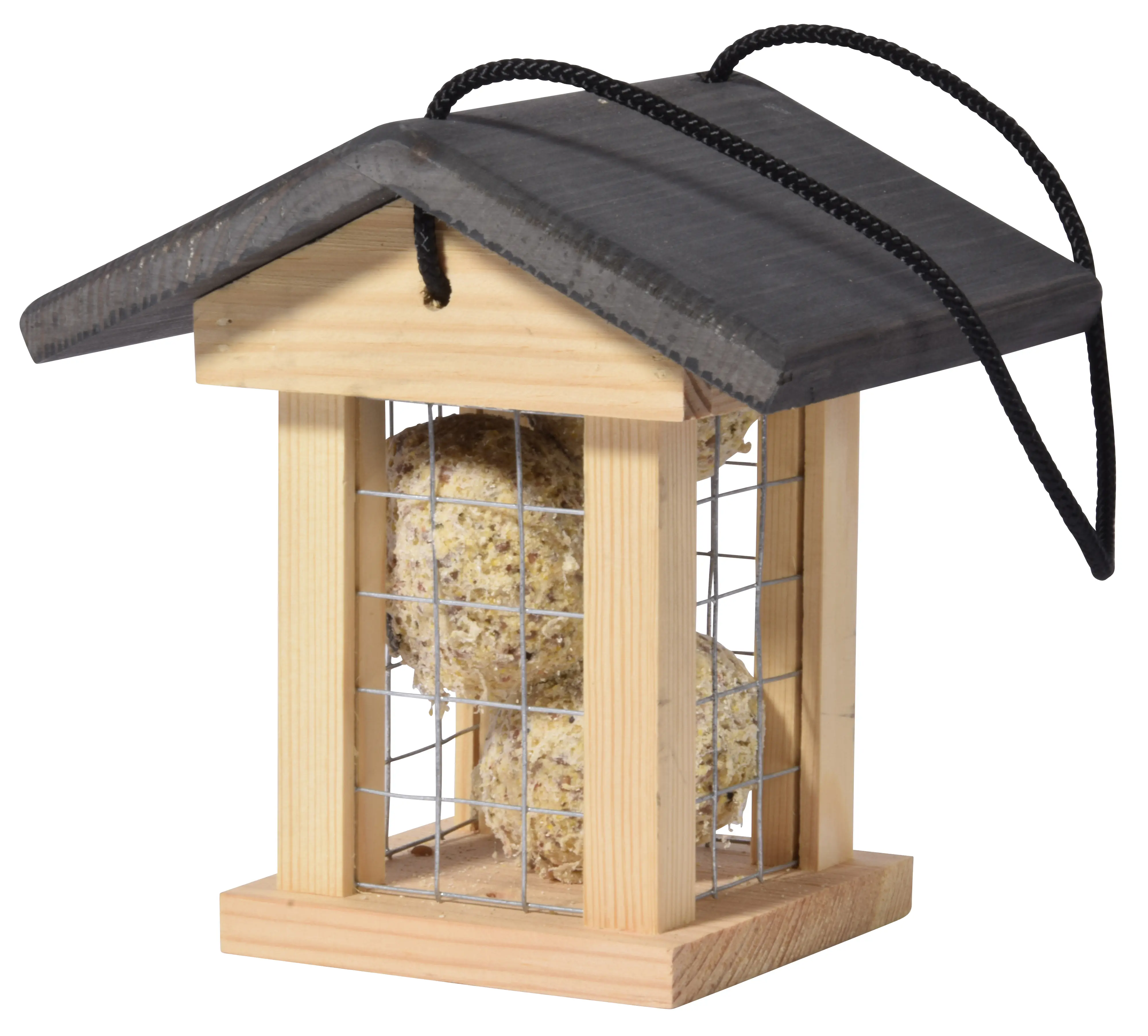 Dobar Vogelfutterhaus für Meisenknödel 14 x 16 x 16 cm cm braun