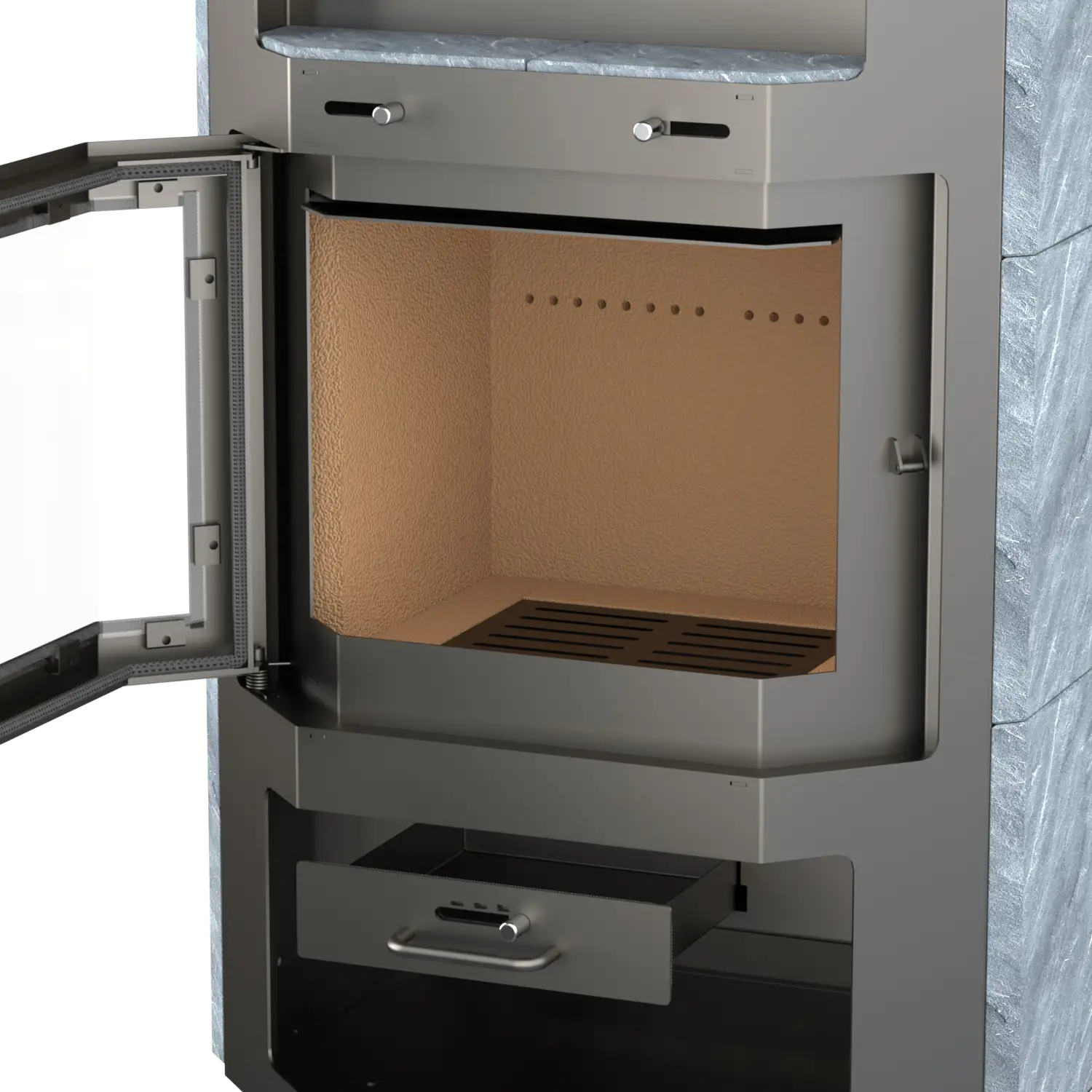 Thermia Kaminofen Bali Max Naturstein grau 8,5 kW Thermia Kaminofen Bali Max Naturstein grau 8,5 kW
