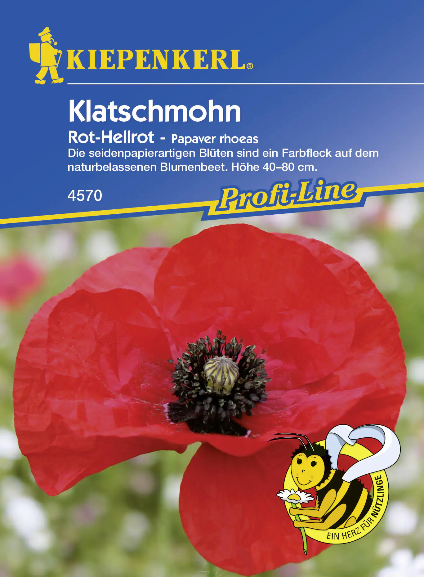 Kiepenkerl Klatschmohn Rot-Hellrot Papaver rhoeas, Inhalt: 3 - 5 m²