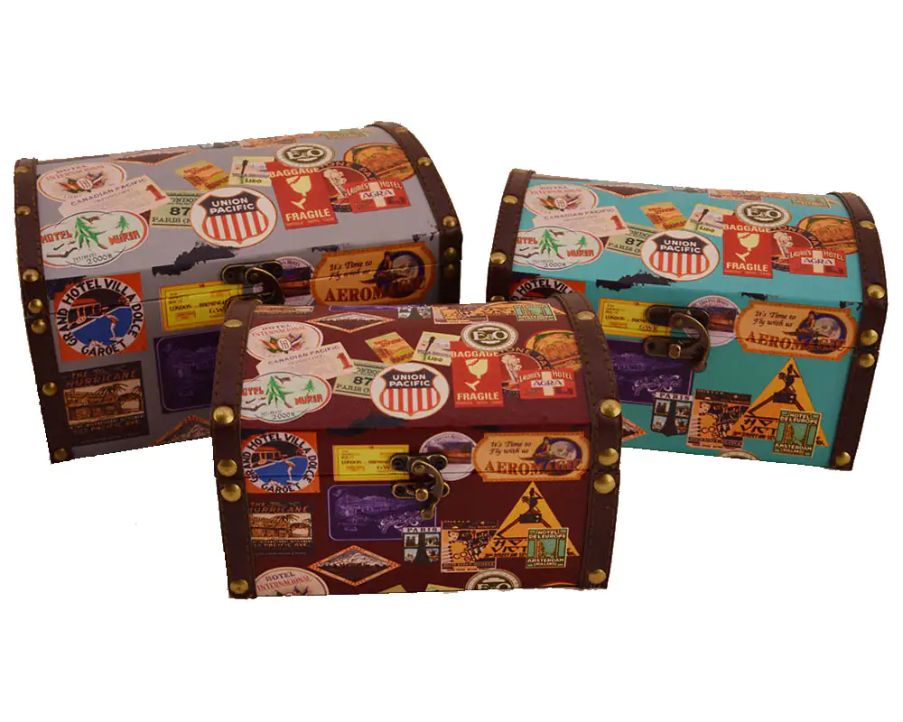 Lensing Holzbox bunt 23 x 18 x 14 cm