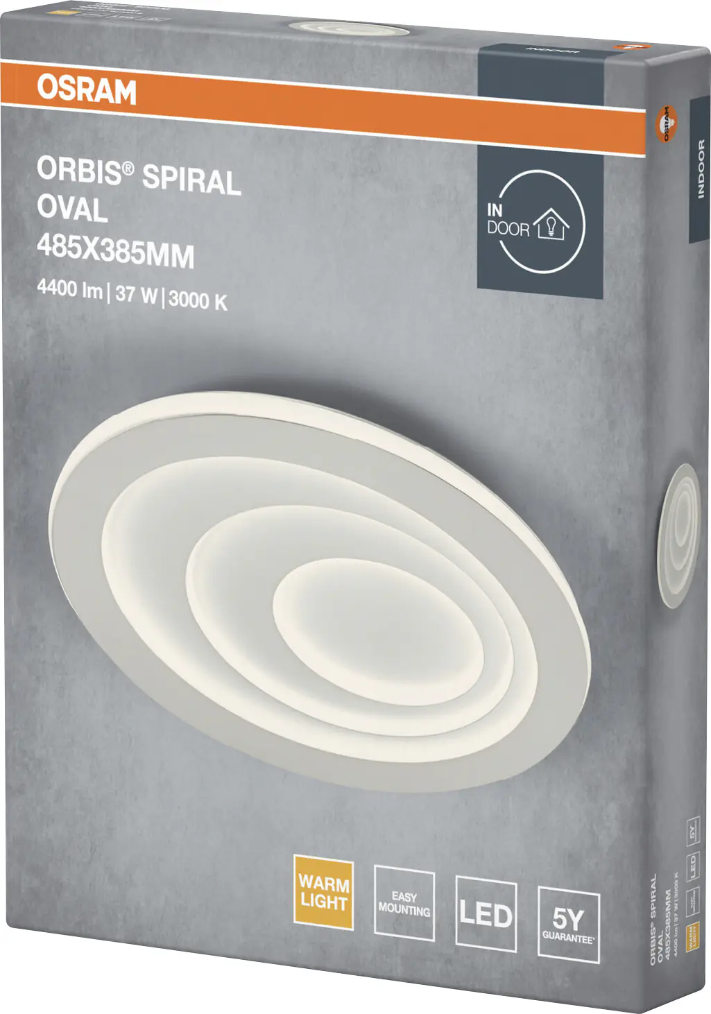 Osram LED Deckenleuchte Orbis Spiral Oval weiß Ø 49 cm 37 W warmweiß