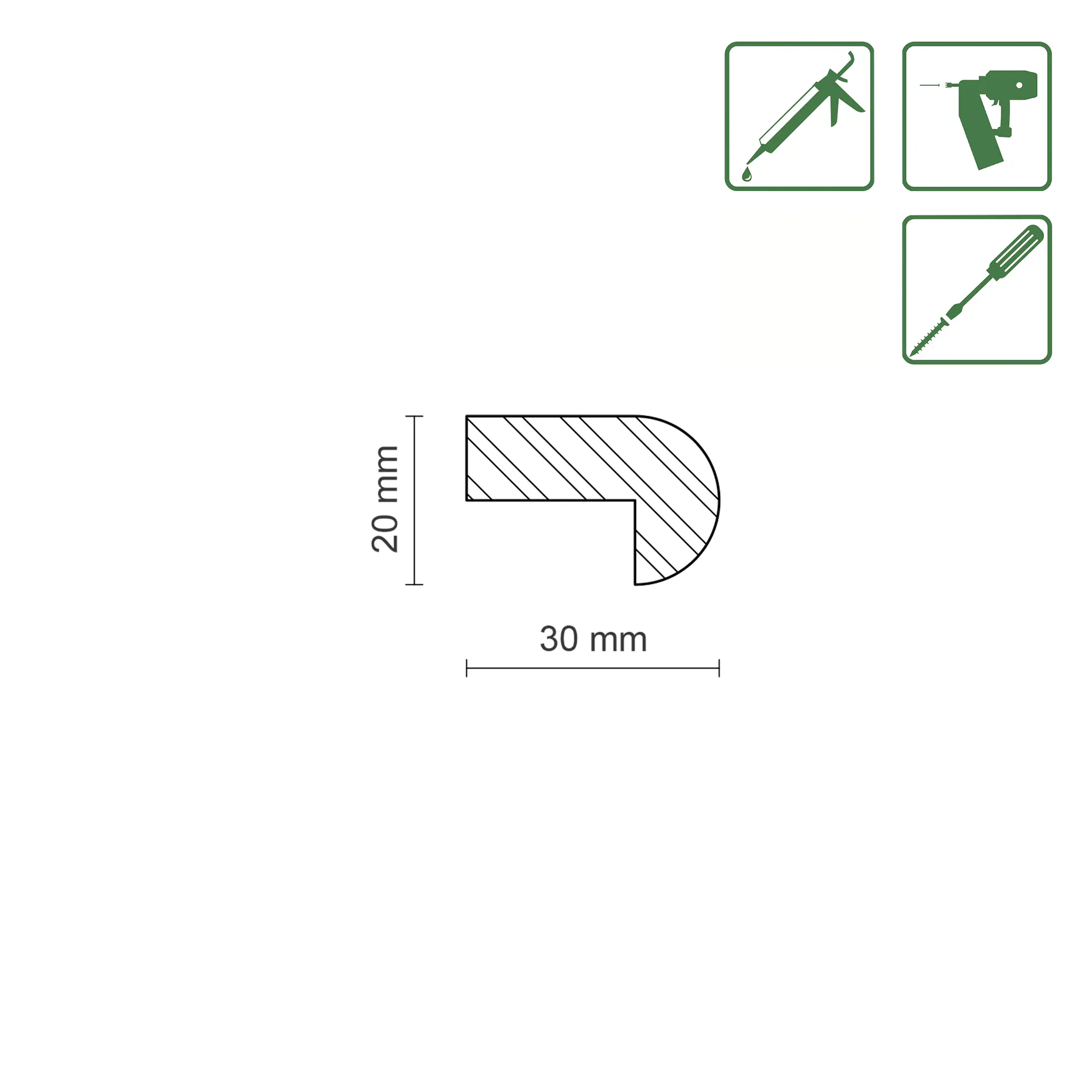 FN Neuhofer Falzleiste 95 cm 30 x 20 mm Buche