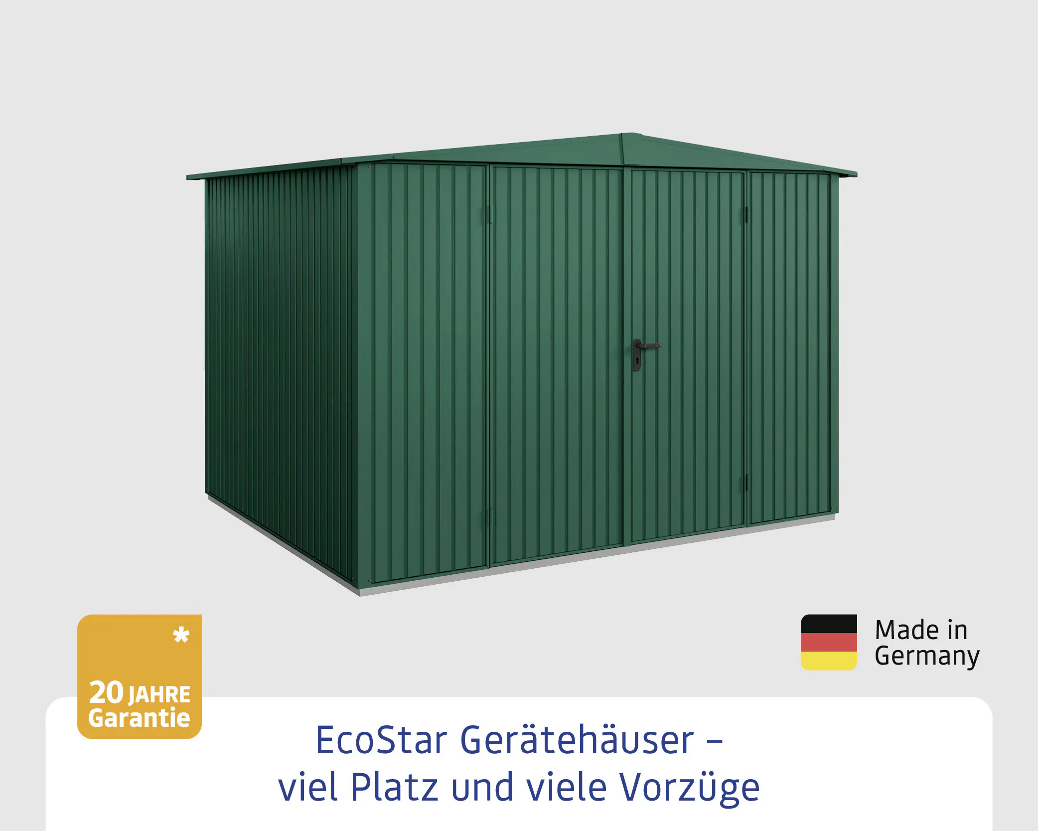 EcoStar Gerätehaus Trend-S Typ 3 323,6 x 247,7 x 219,4 cm moosgrün