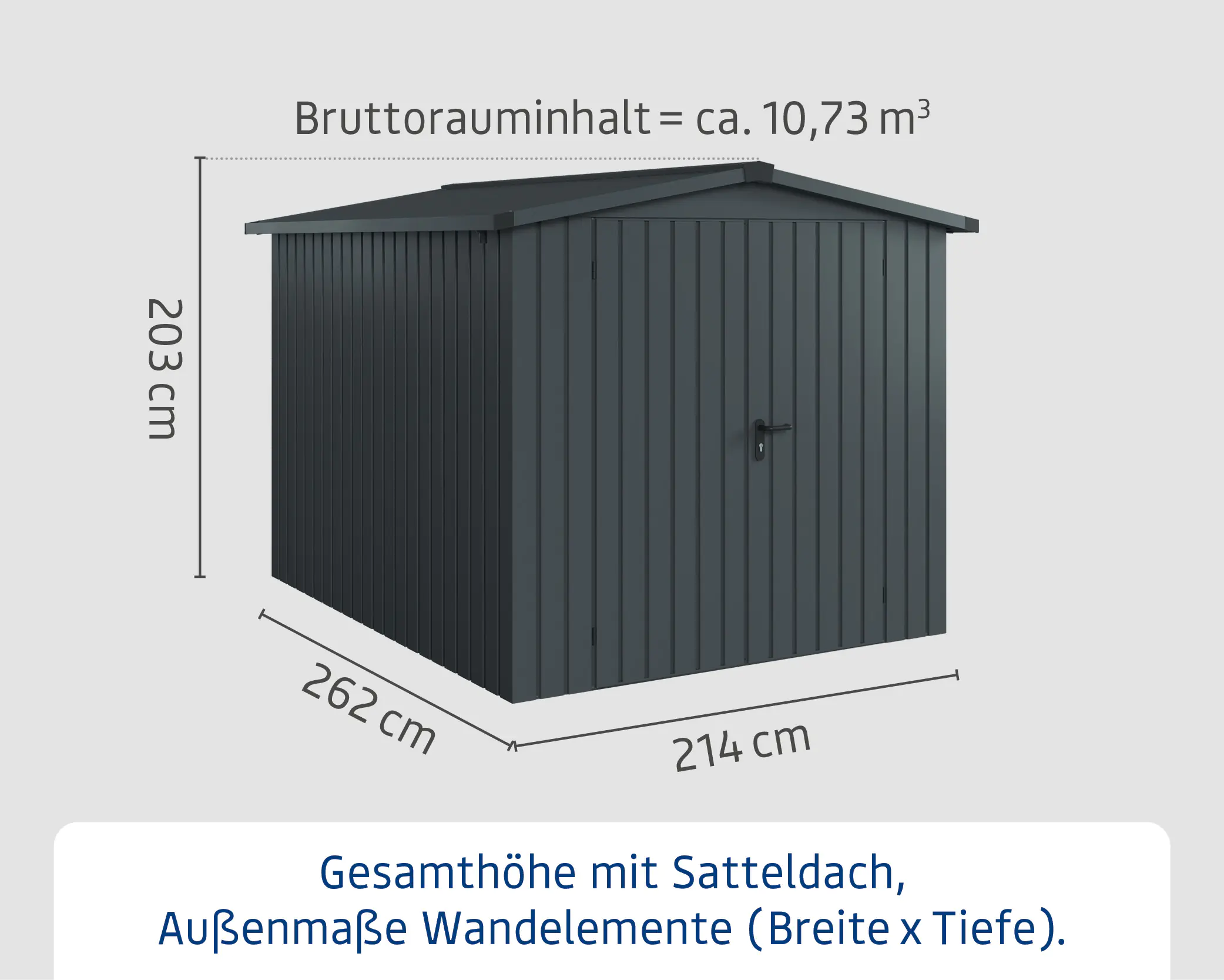 EcoStar Metallgerätehaus Euroline ESD6 anthrazit 214 x 262 cm 2-flg. EcoStar Metallgerätehaus Euroline ESD6 anthrazit 214 x 262 cm 2-flg.