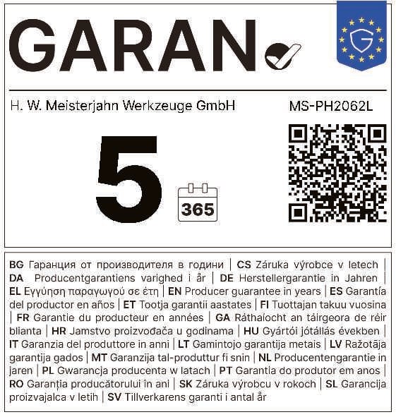 5 Jahre Garantie