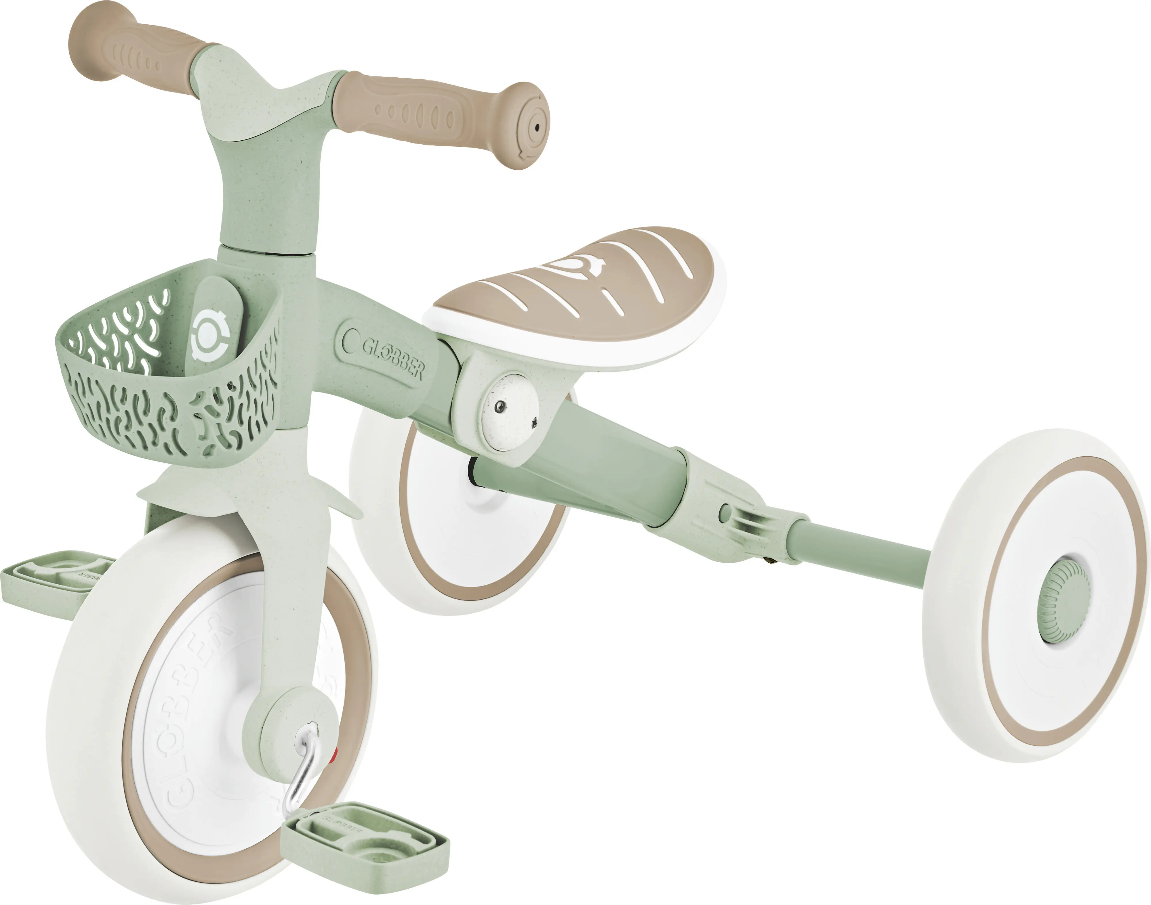 Globber Dreirad für Kinder Learning Trike 2-in-1 Plus Eco salbeigrün