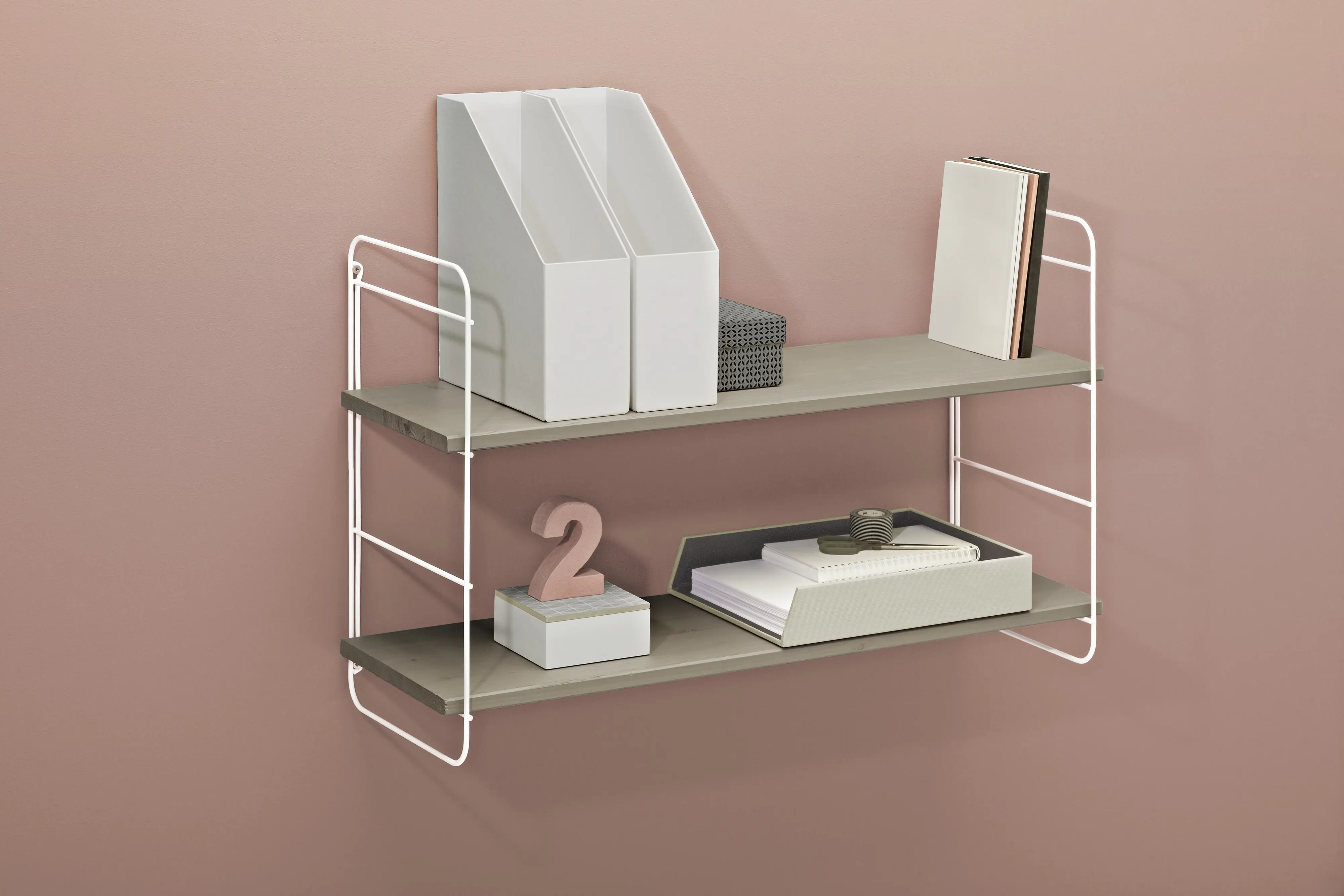 Dolle Wandregal Scala 80 x 45 cm kiefer grau/weiß