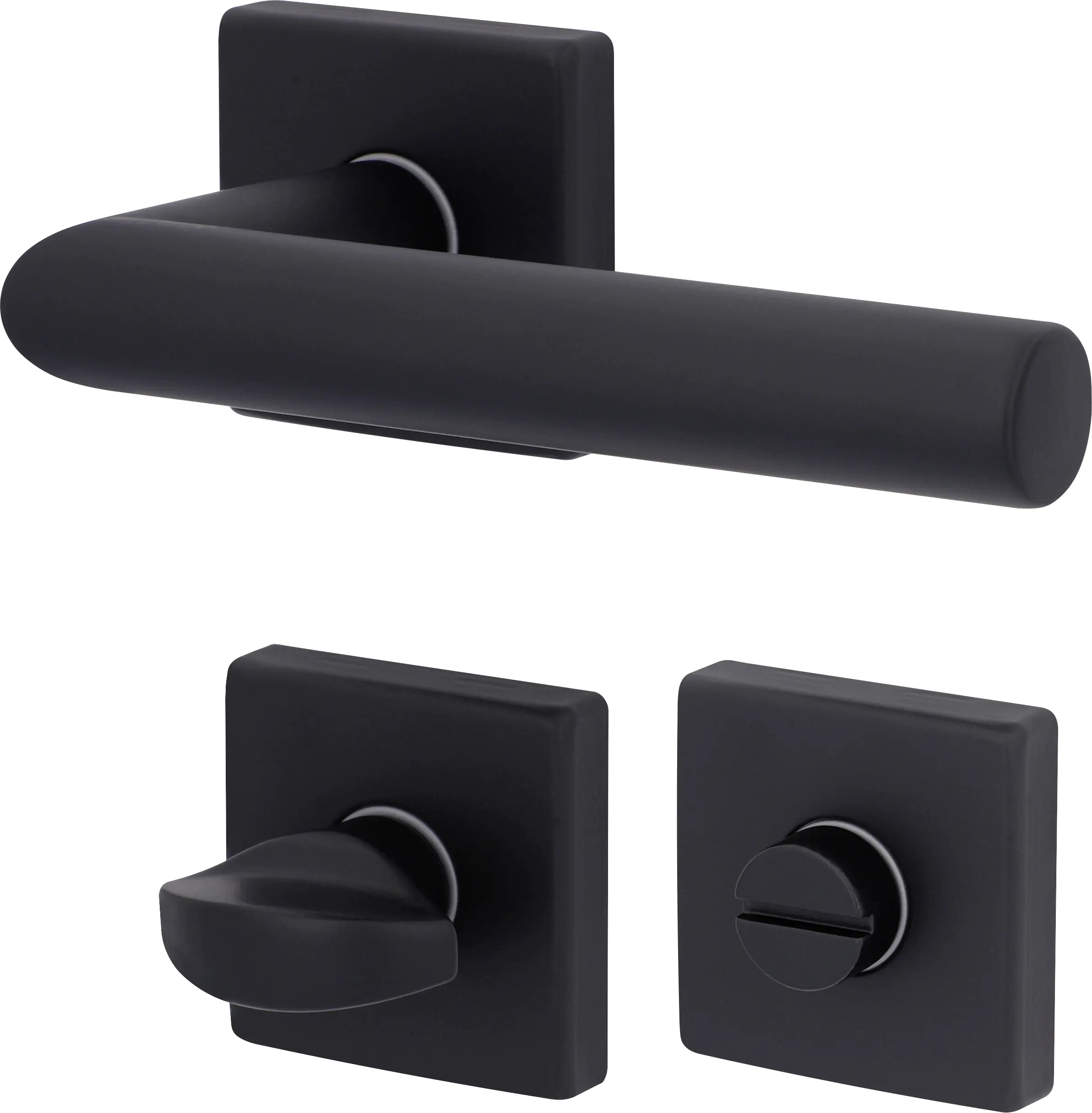 WC-Rosettengarnitur Ronaldino Square Set - schwarz WC-Rosettengarnitur Ronaldino Square Set - schwarz