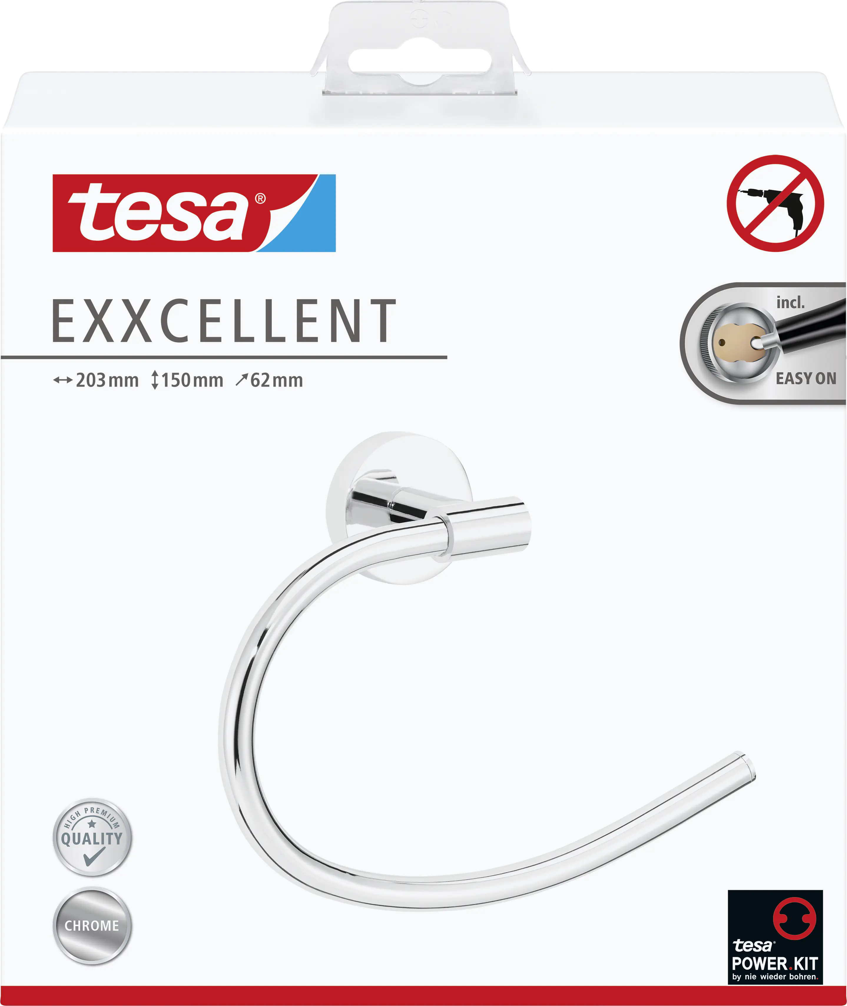 tesa Handtuchring Exxcellent Metall, chrom, rostfrei