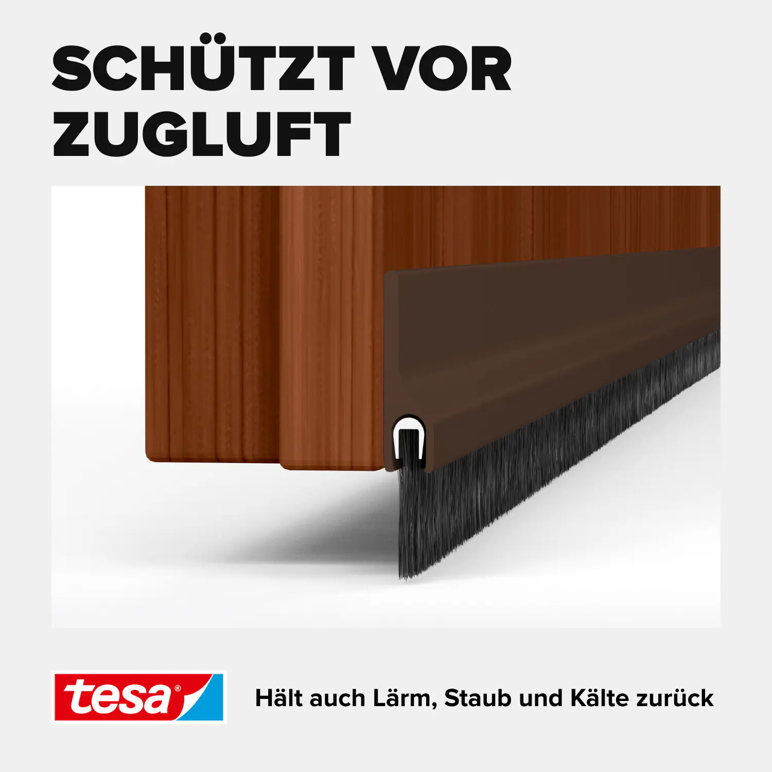 tesa Moll Türdichtschiene braun für Textilböden für Spalten bis 15 mm