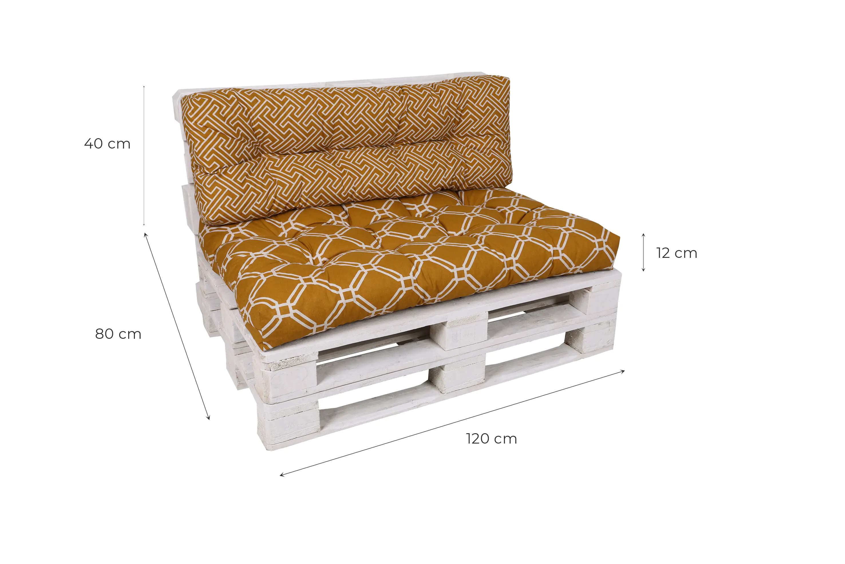 GO-DE Loungekissen-Set für Paletten 120 x 40 x 15 cm, gelb, senf GO-DE Loungekissen-Set für Paletten 120 x 40 x 15 cm, gelb, senf