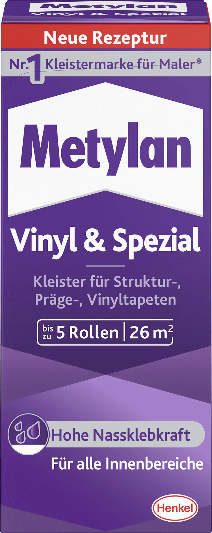 Metylan Vinyl & Spezial Tapetenkleister 180 g Paket, trocknet transparent