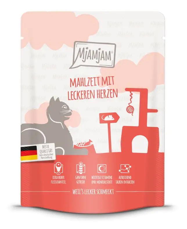 MjAMjAM Mahlzeit Adult mit leckeren Herzen Katzenfutter 300g