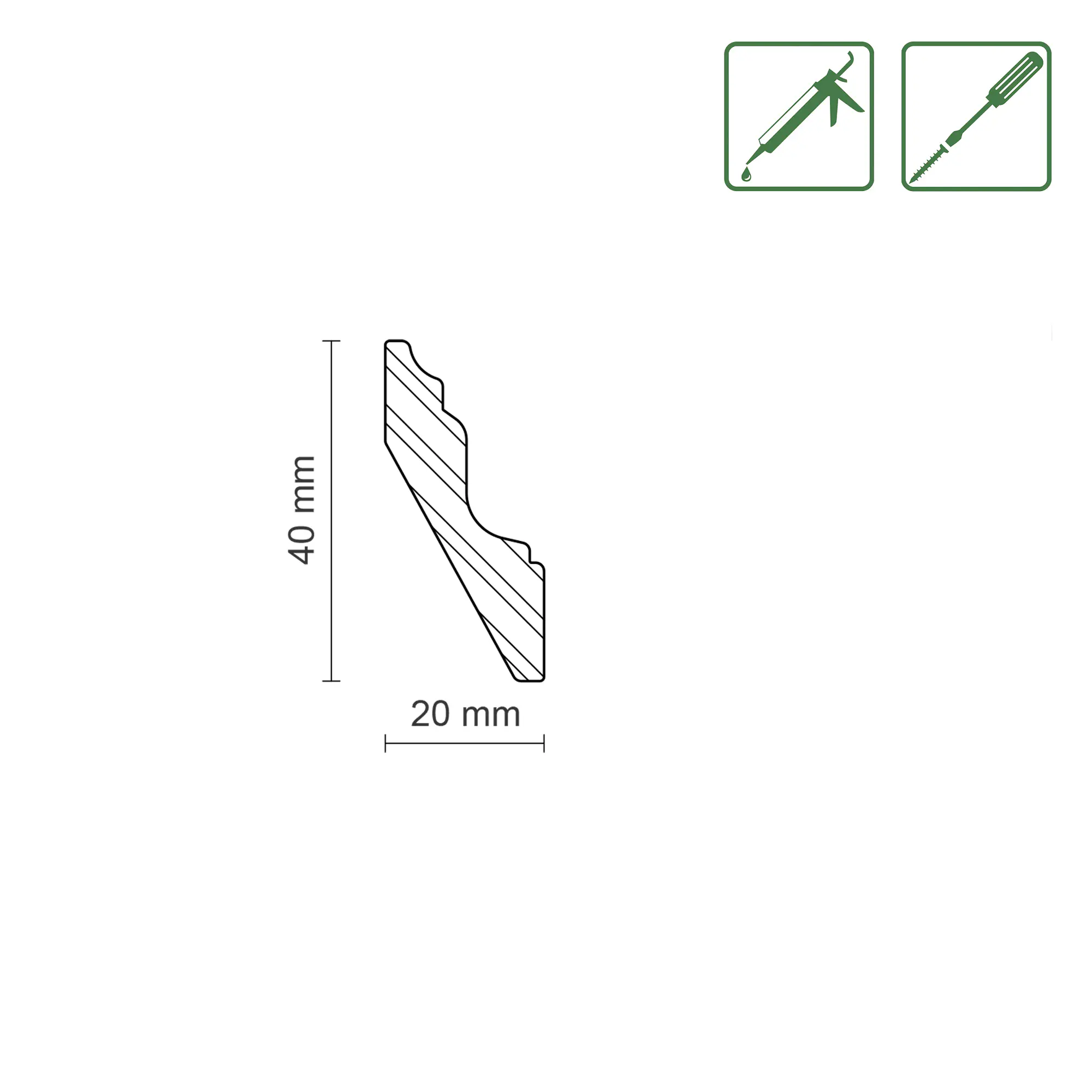 FN Neuhofer Deckenabschlussleiste SF309 240 cm 40 x 20 mm Fichte/Kiefer