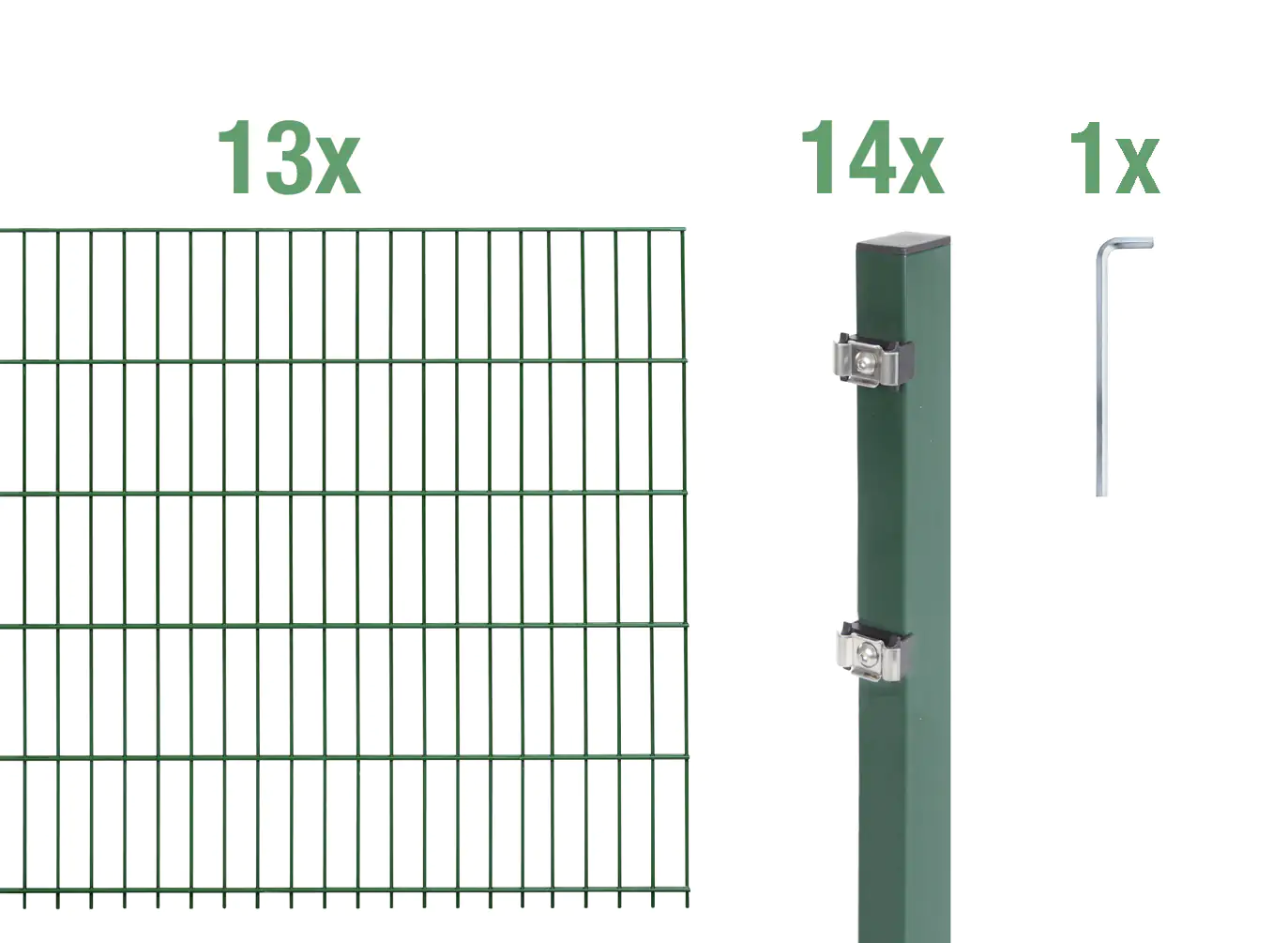Alberts Doppelstabmatten-Grundset 26 m 200 x 120 cm 6/5/6 grün Alberts Doppelstabmatten-Grundset 26 m 200 x 120 cm 6/5/6 grün