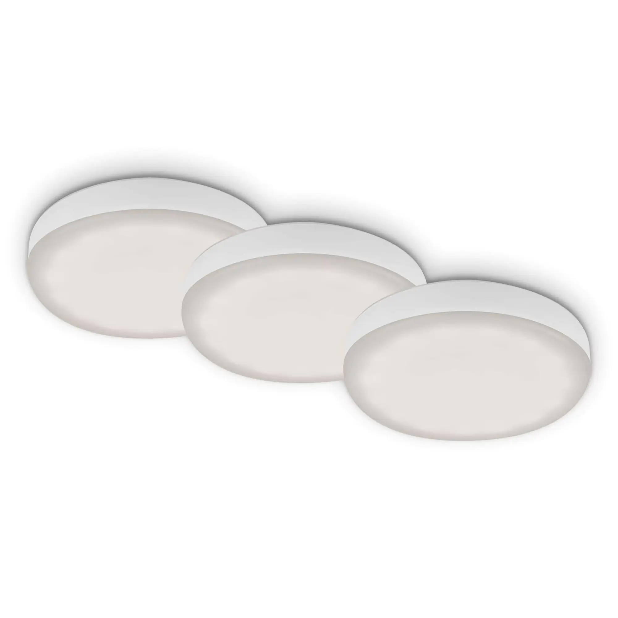 Di-Ka LED Einbauleuchte Plat 3er Set weiß Ø 7,5 cm 3W, neutralweiß Di-Ka LED Einbauleuchte Plat 3er Set weiß Ø 7,5 cm 3W, neutralweiß