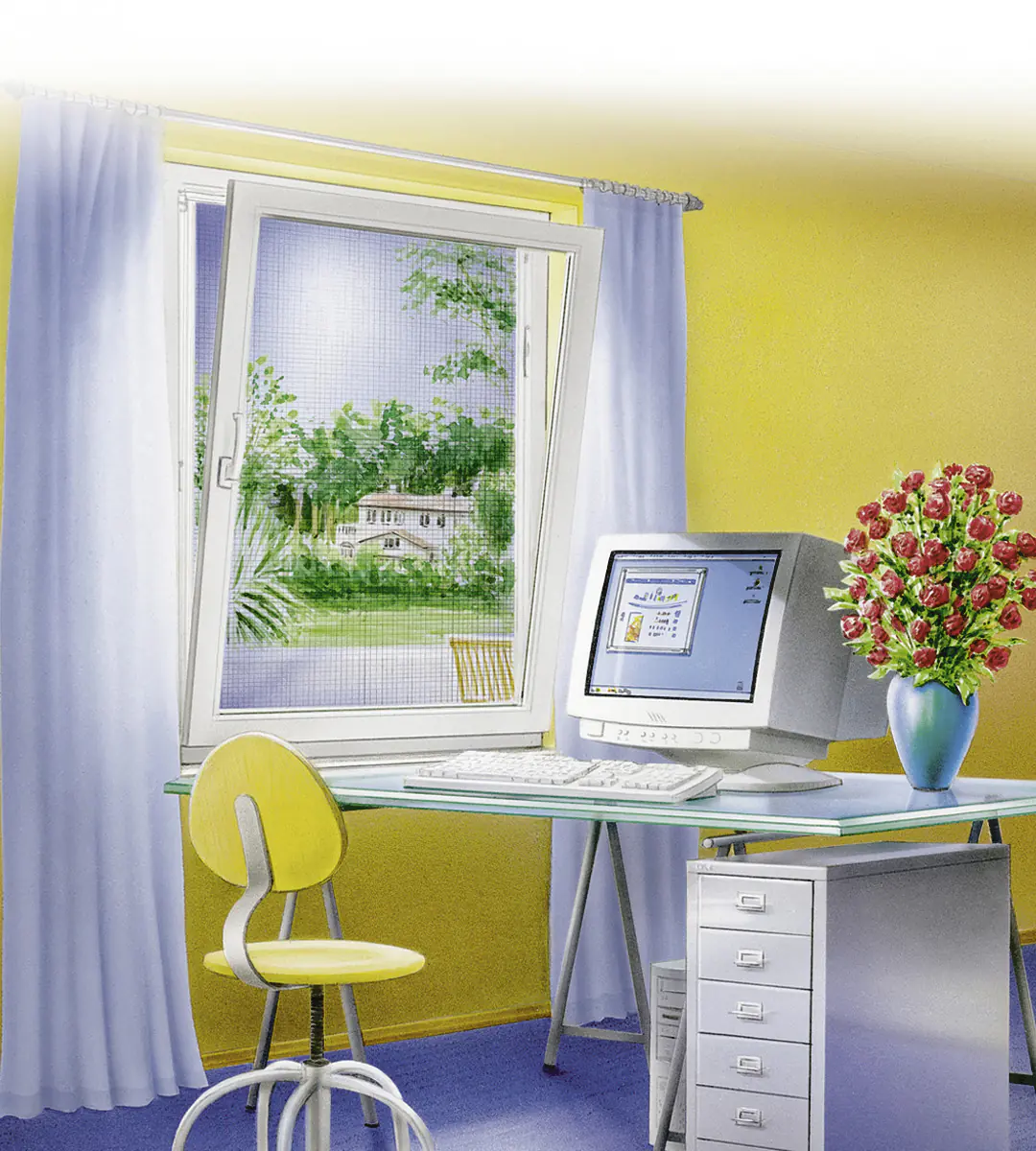 tesa Insektenschutz-Fenster SUN PROTECT 130 x 150 cm anthrazit