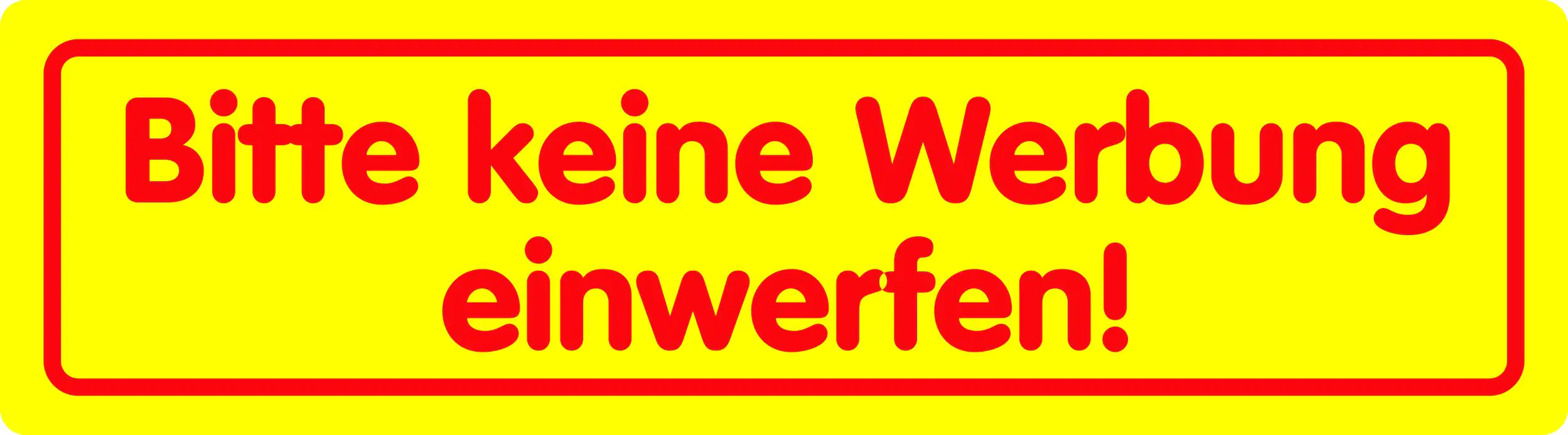 Hermann Schütz Aufkleber Bitte keine Werbung einwerfen! gelb 90x25mm