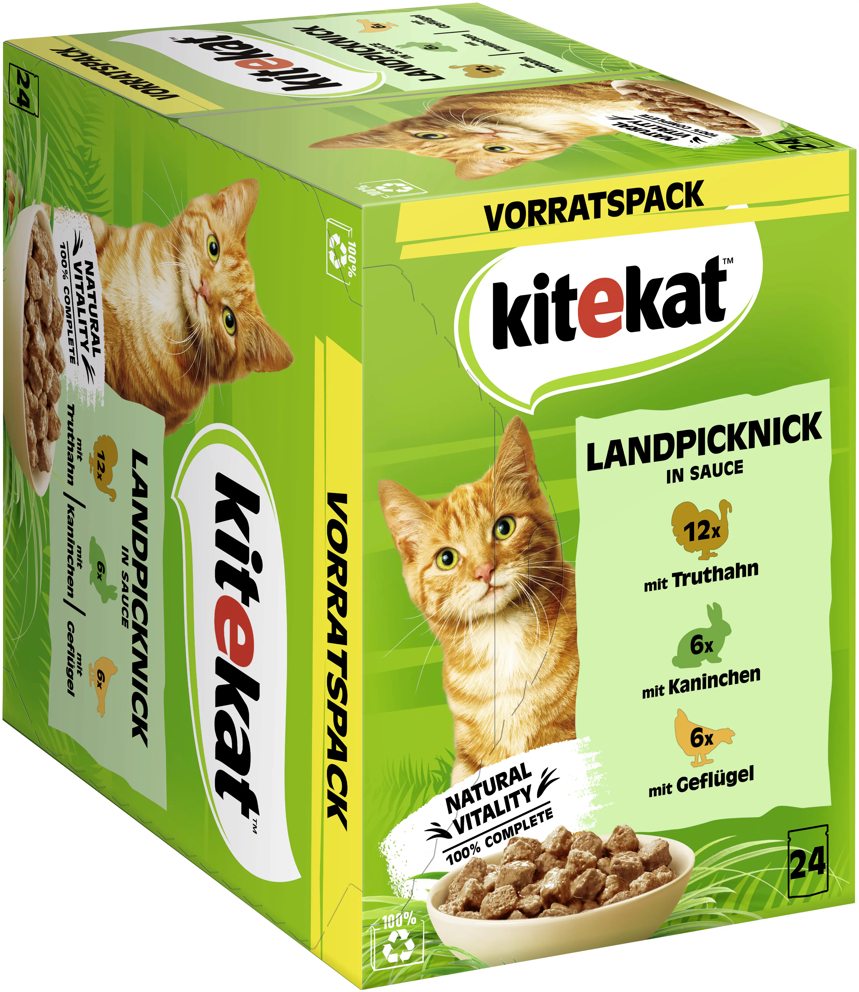 Kitekat Landpicknick in Sauce Multipack Vorratspack 24x85 g