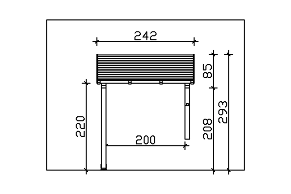 SKAN HOLZ Vordach Paderborn Typ 3 242 x 156 cm, natur