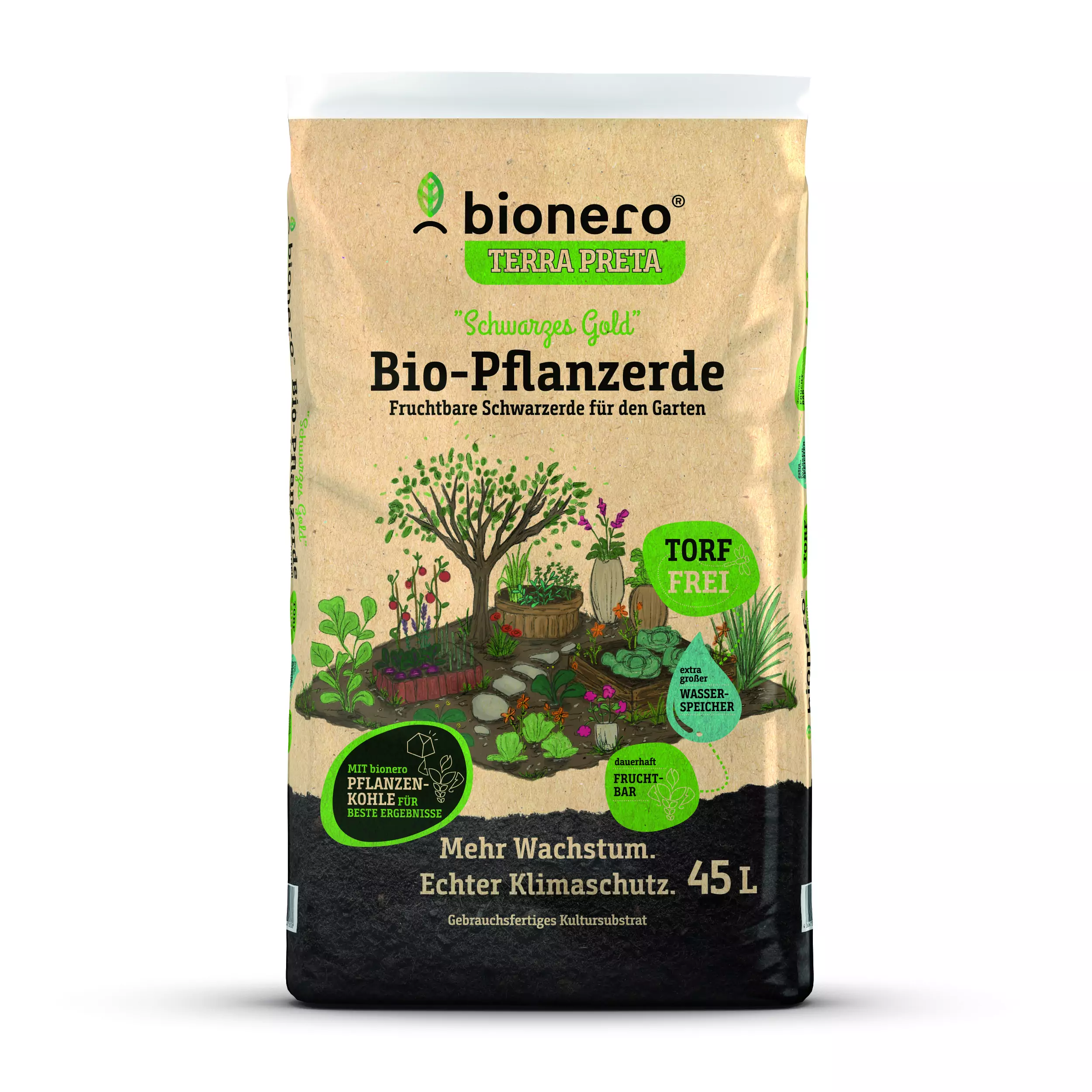 bionero Bio-Pflanzerde "Schwarzes Gold" 45 L torffrei bionero Bio-Pflanzerde "Schwarzes Gold" 45 L torffrei