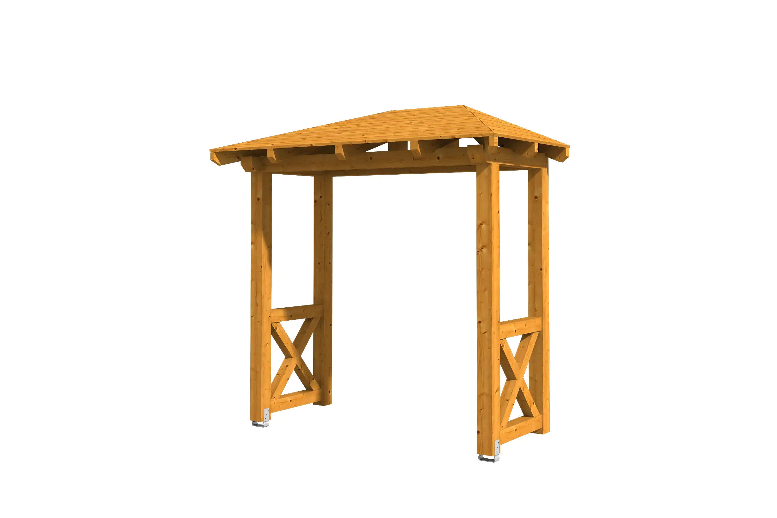 SKAN HOLZ Vordach Wismar Typ 4 258 x 126 cm, lasiert in Eiche hell