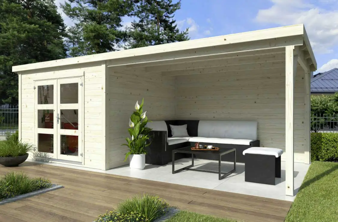 Palmako Gartenhaus Luna 1 Pergola 276 x 282 cm naturbelassen