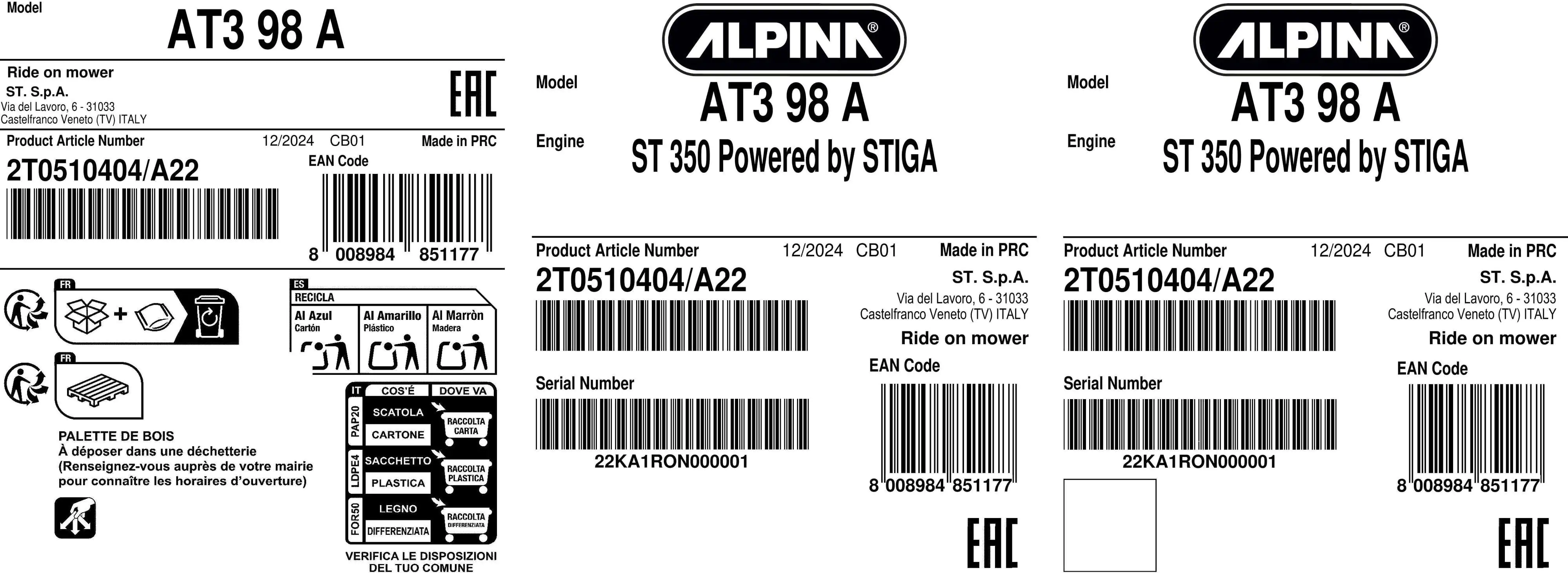 Alpina Rasentraktor AT3 98 A 6,5 kW, 98 cm Schnittbreite