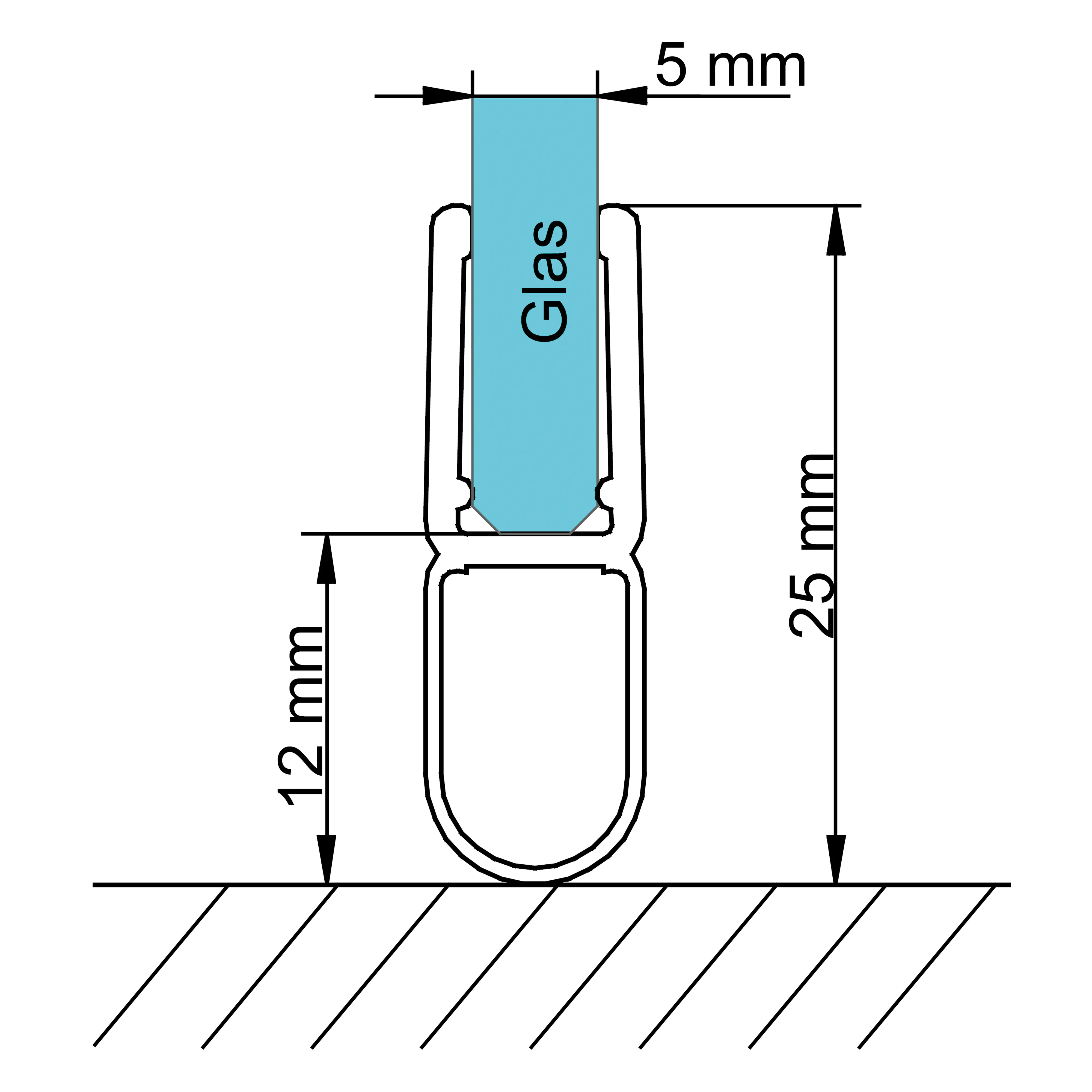 Schulte Streifendichtung Glasstärke: 5 mm Länge: 90 cm